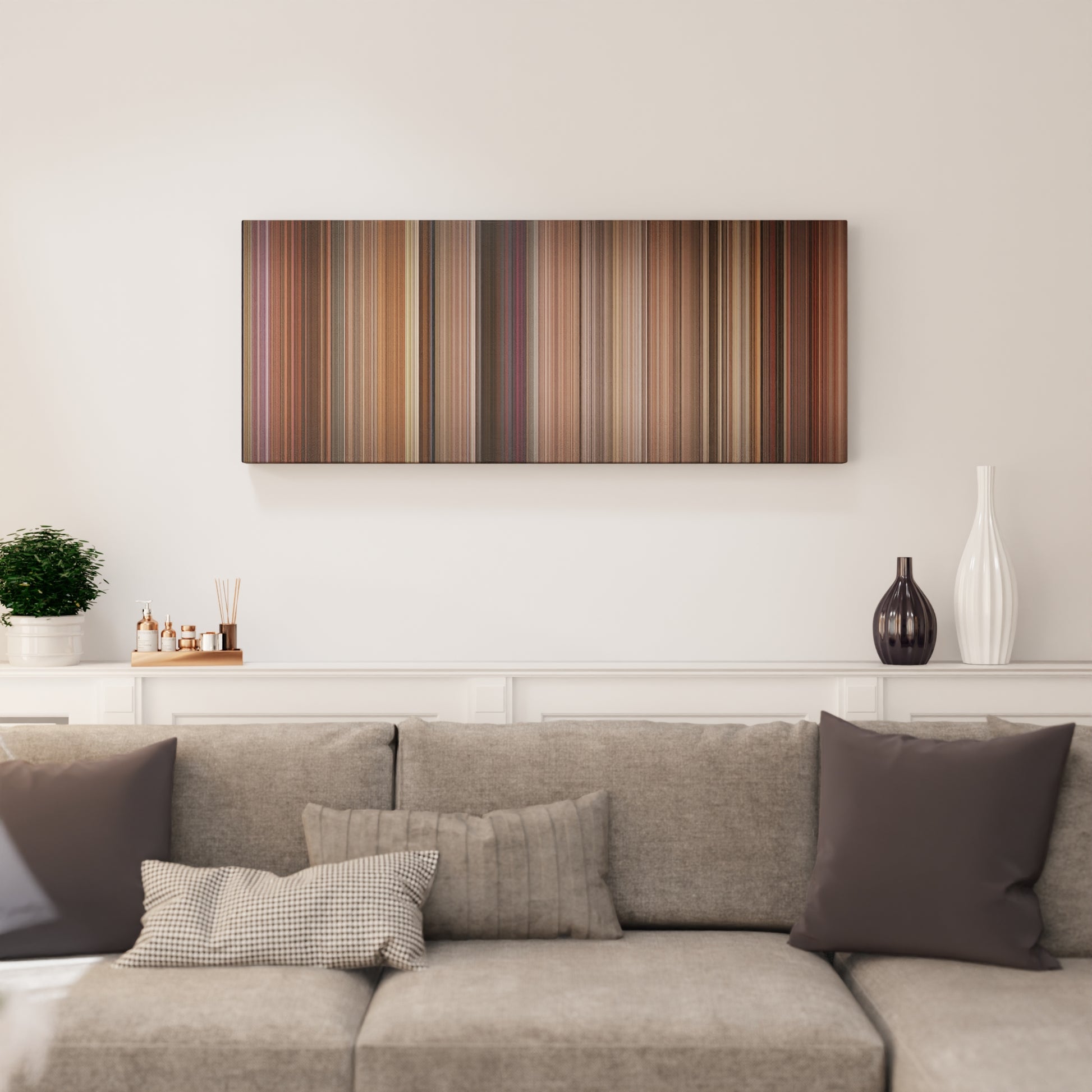 Living room interior with Sister Act Frome on the wall