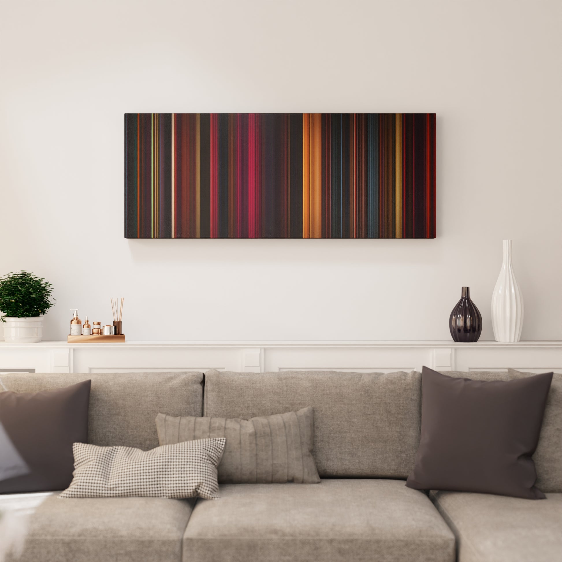 Living room interior with Mandy Frome on the wall