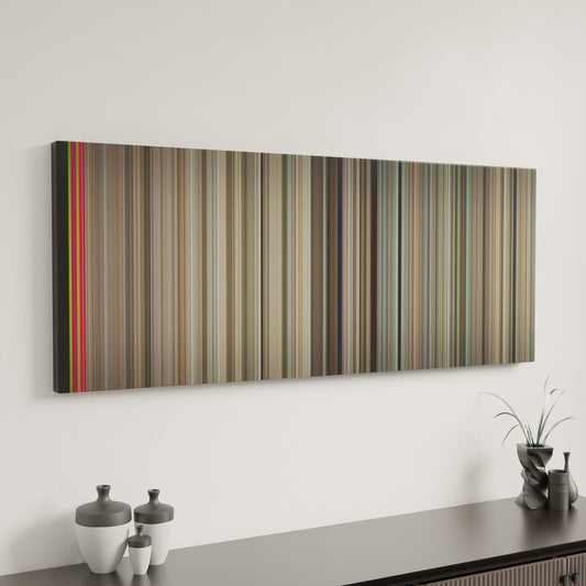 Minimal interior design with It's a Mad Mad Mad Mad World Frome on the wall