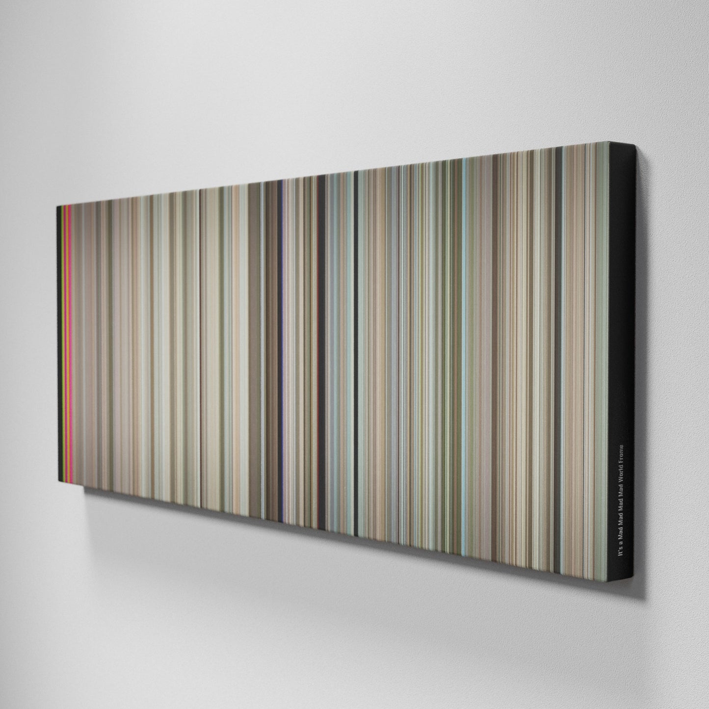 Side view of Buff's of It's a Mad Mad Mad Mad World Frome on the wall