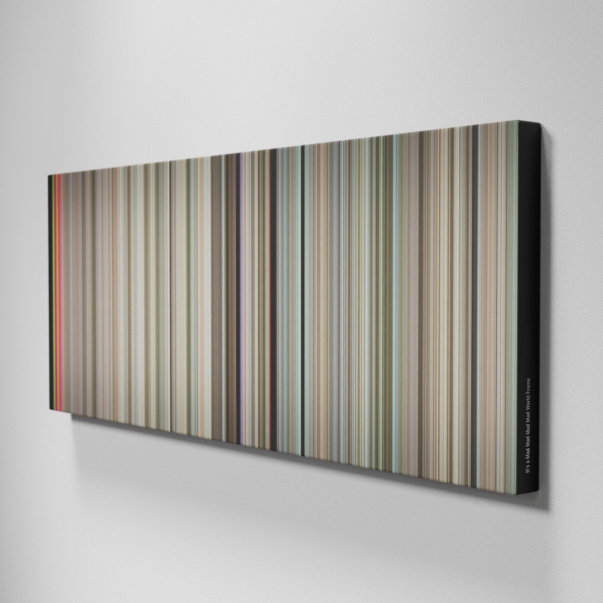 Side view of Buff's of It's a Mad Mad Mad Mad World Frome on the wall