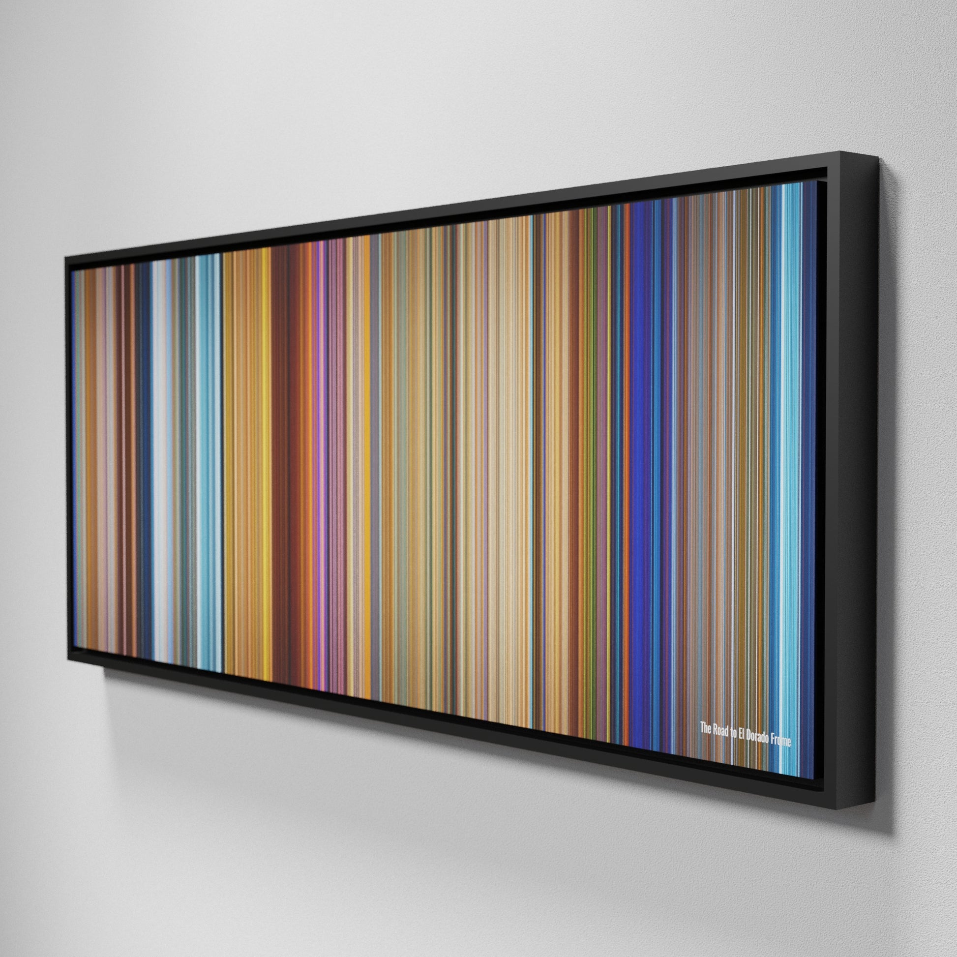 Side view of Framed Buff's of The Road to El Dorado Frome on the wall