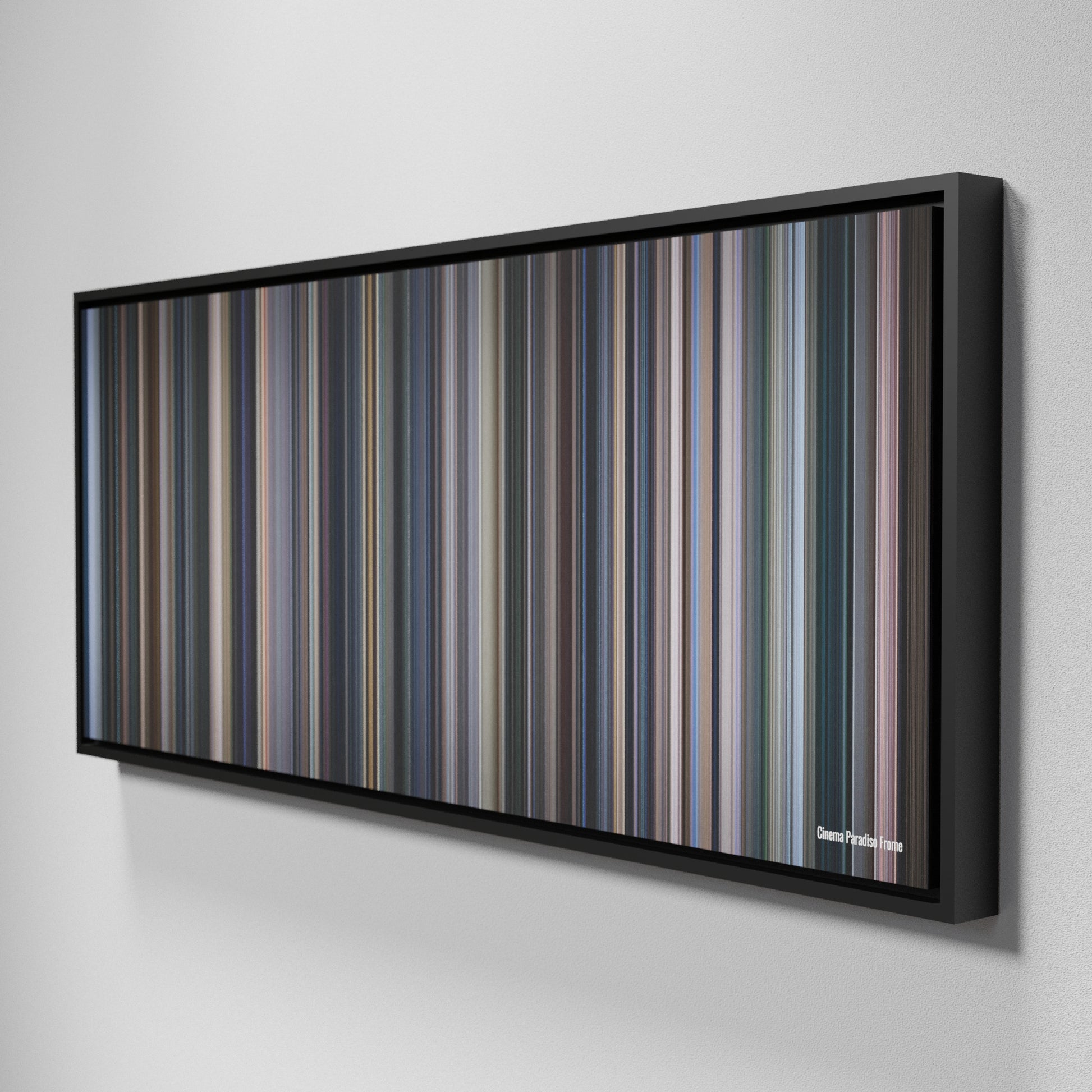 Side view of Framed Buff's of Cinema Paradiso Frome on the wall