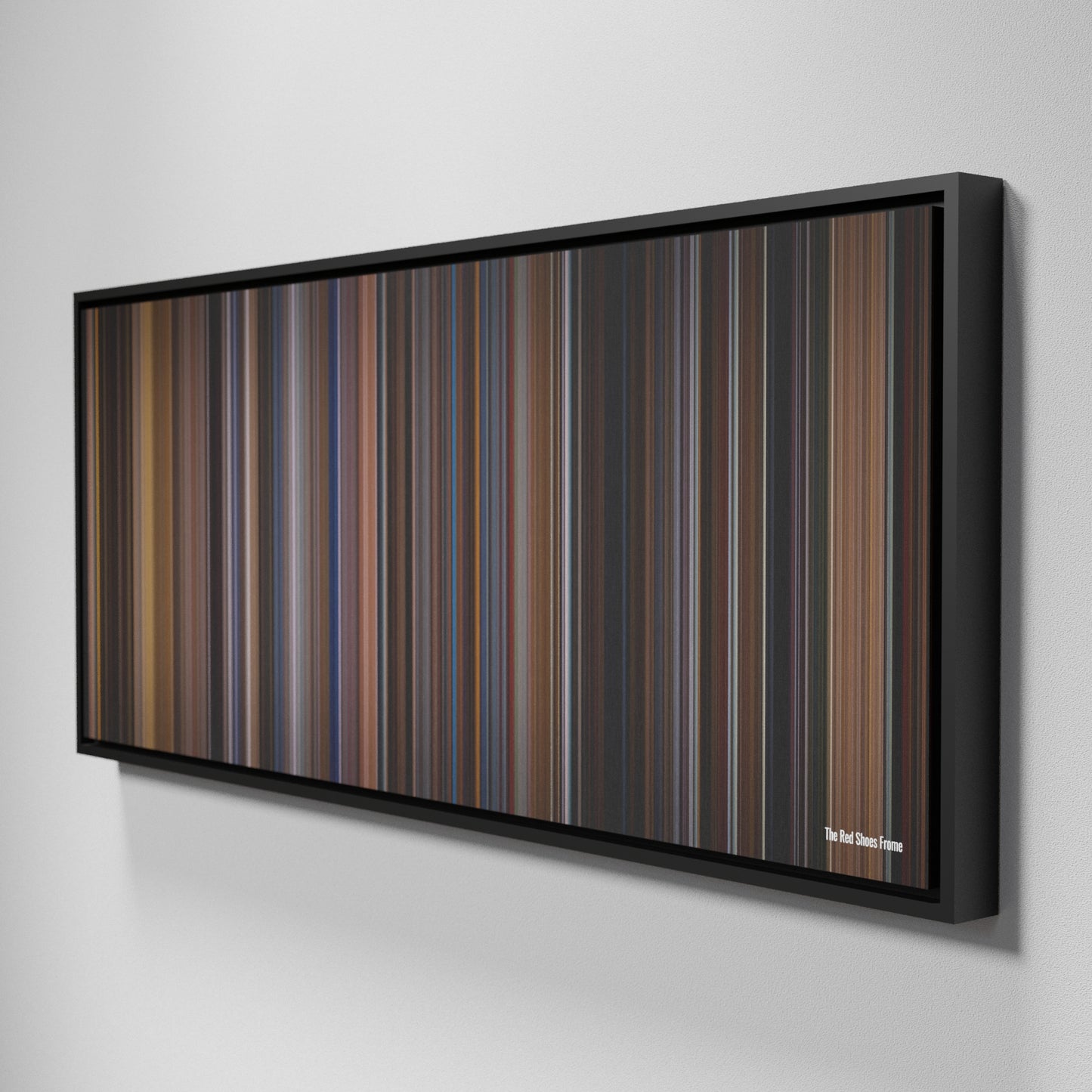 Side view of Framed Buff's of The Red Shoes Frome on the wall