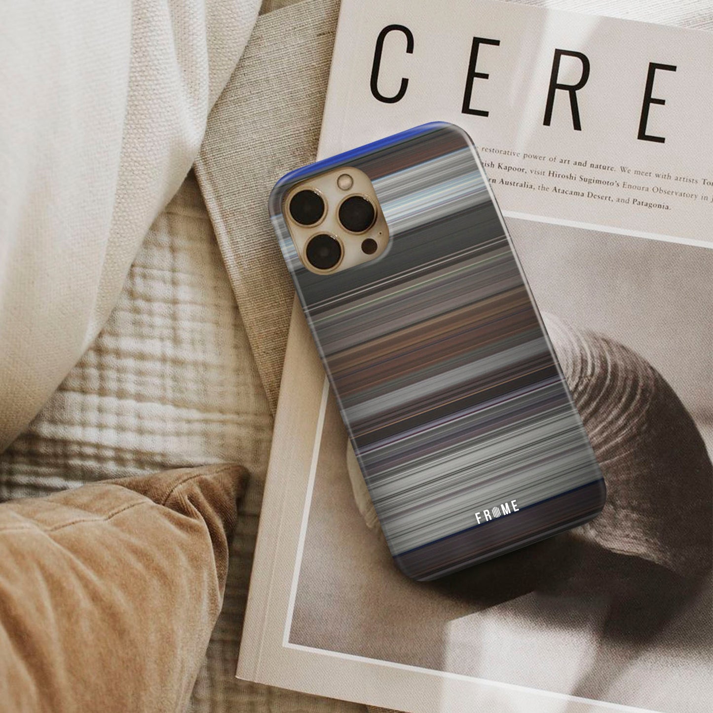 a matter of life and death Frome phone case next to interior items