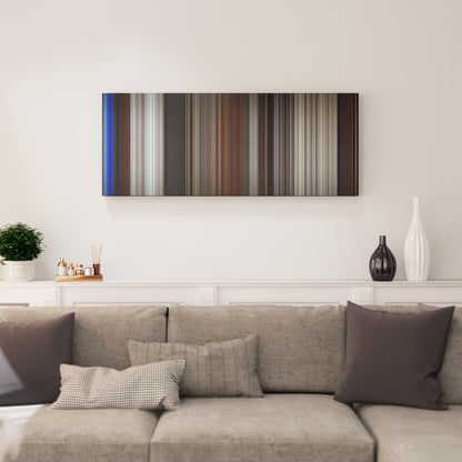 Living room interior with A Matter of Life and Death Frome on the wall