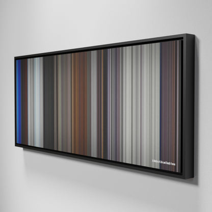 Side view of Framed Buff's of A Matter of Life and Death Frome on the wall