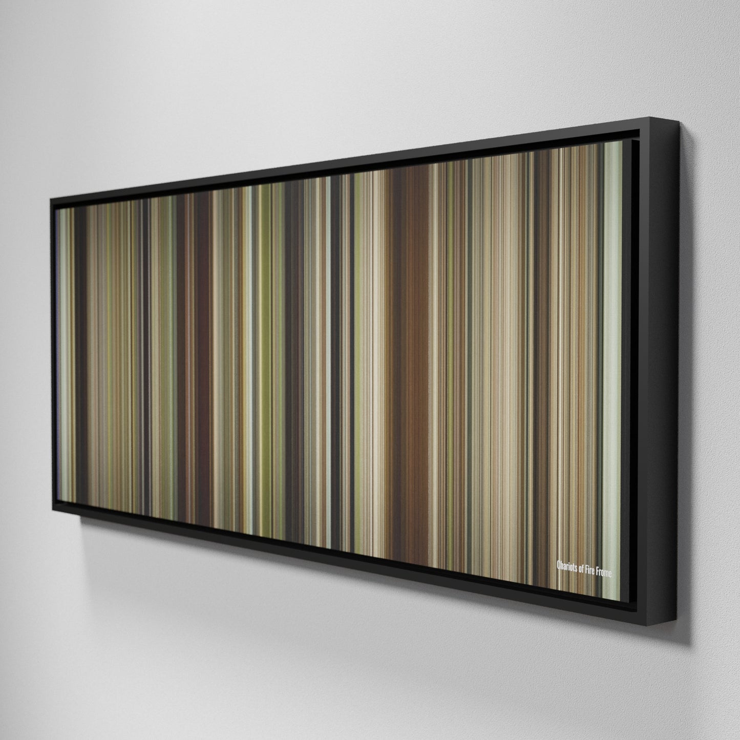 Side view of Framed Buff's of Chariots of Fire Frome on the wall