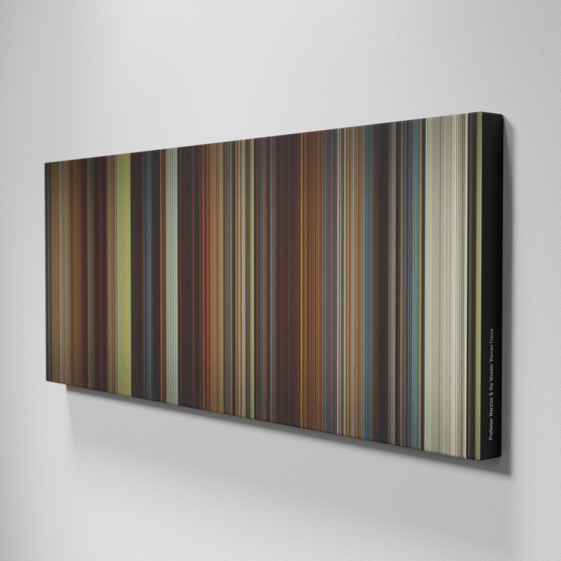 Side view of Buff's of Professor Marston & the Wonder Women Frome on the wall