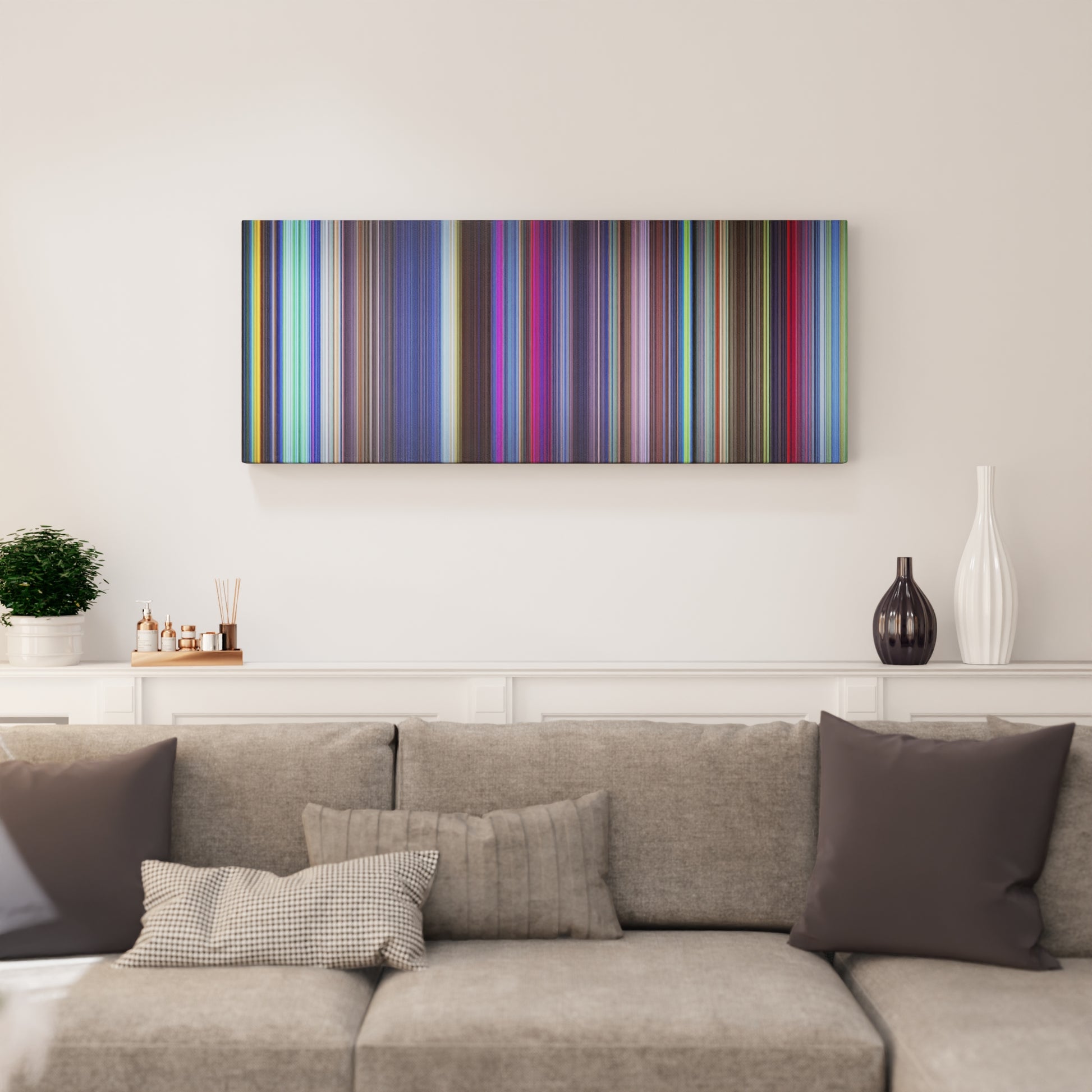 Living room interior with The Last Unicorn Frome on the wall