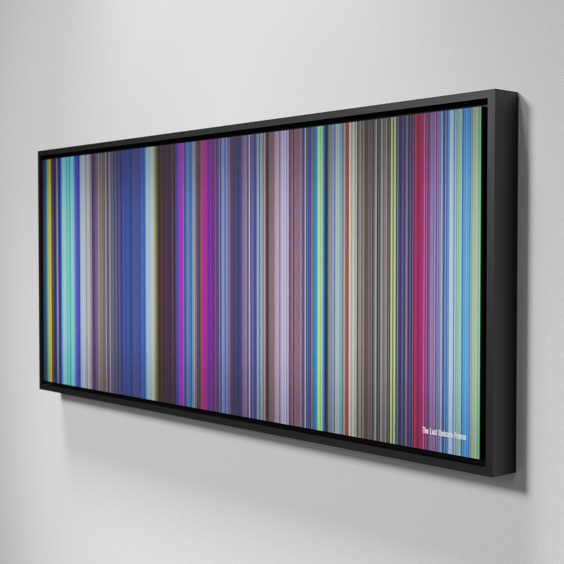 Side view of Framed Buff's of The Last Unicorn Frome on the wall