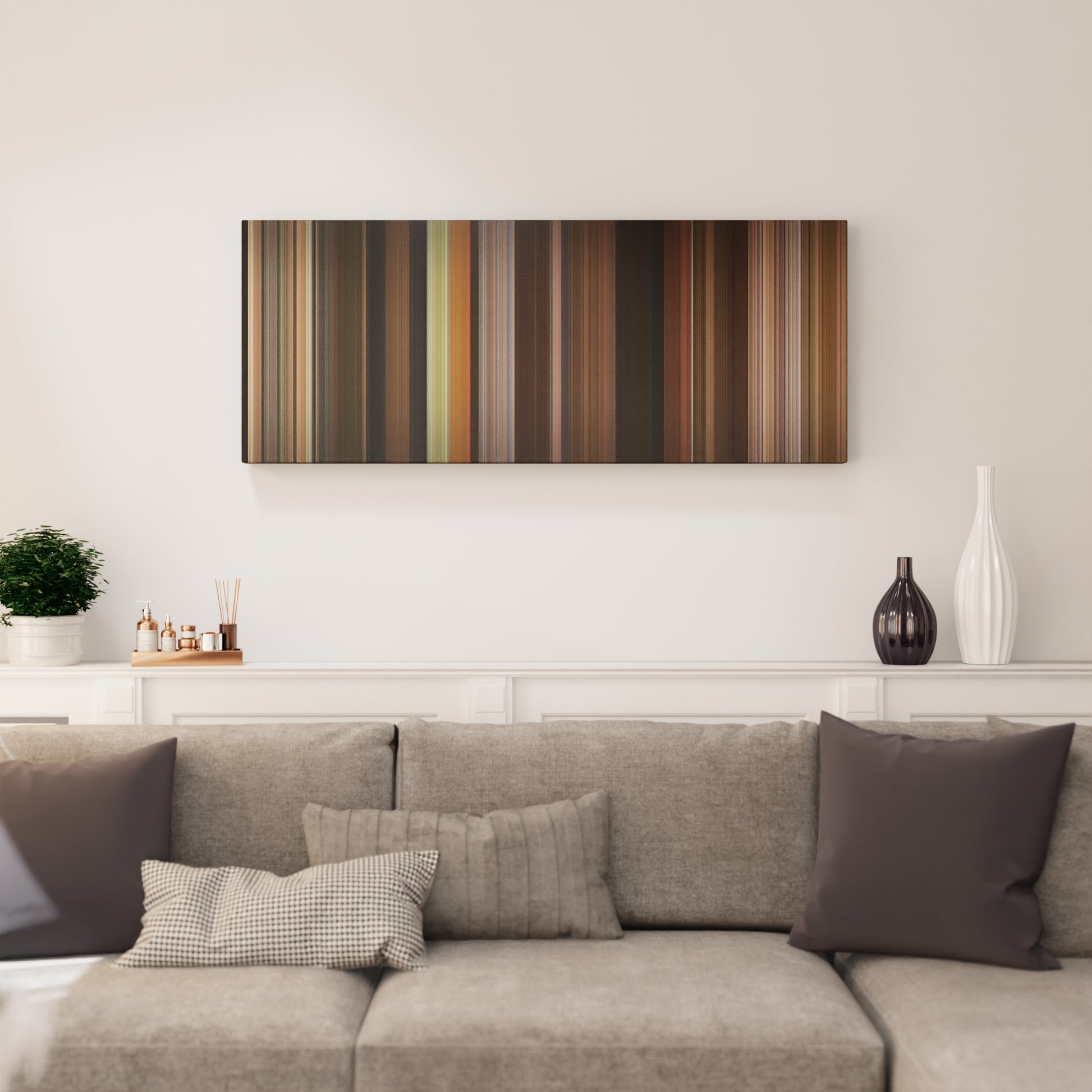 Living room interior with Dogma Frome on the wall