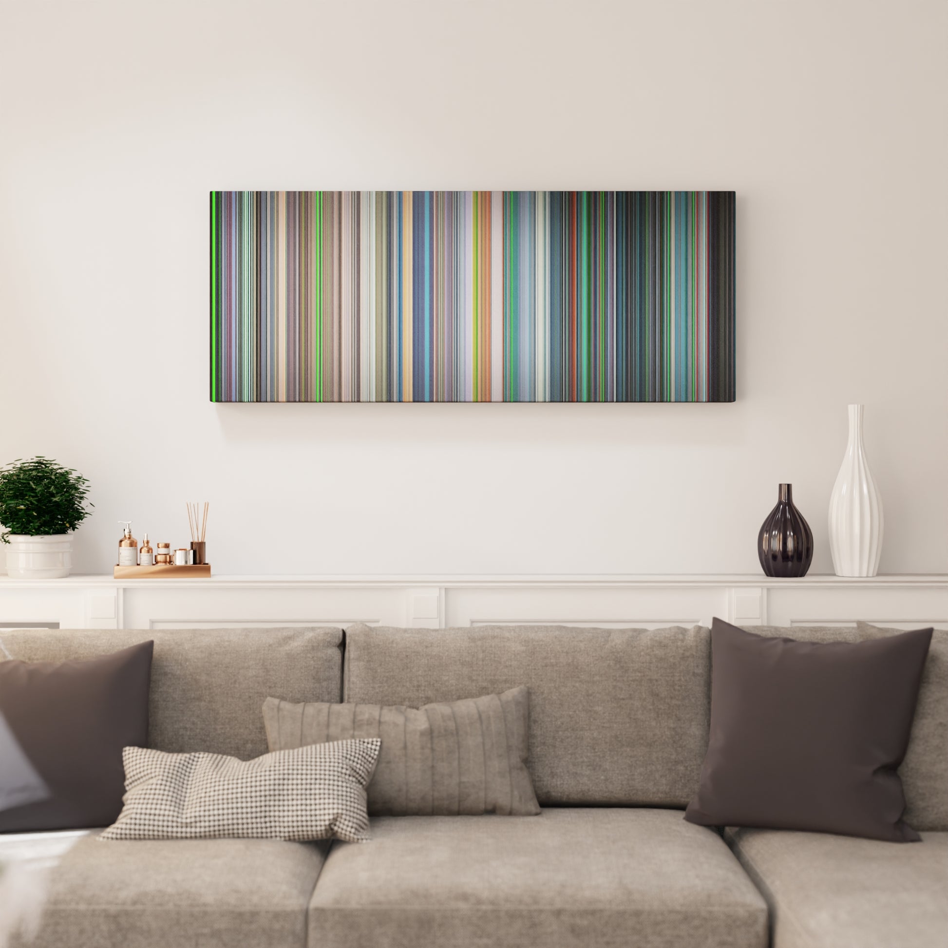 Living room interior with Ghost in the Shell Frome on the wall