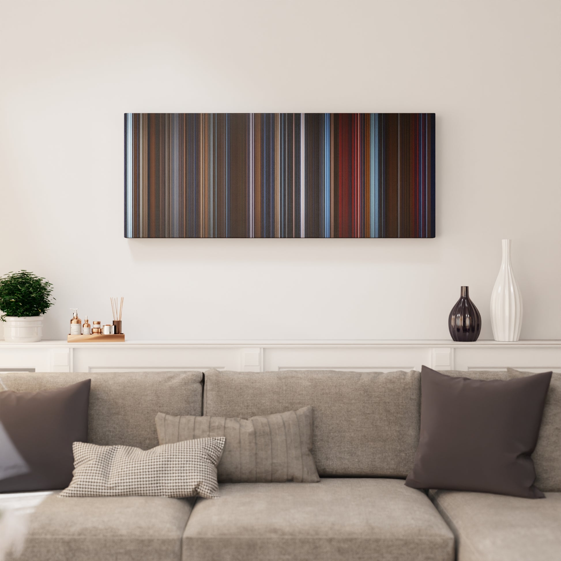 Living room interior with The Hunt for Red October Frome on the wall