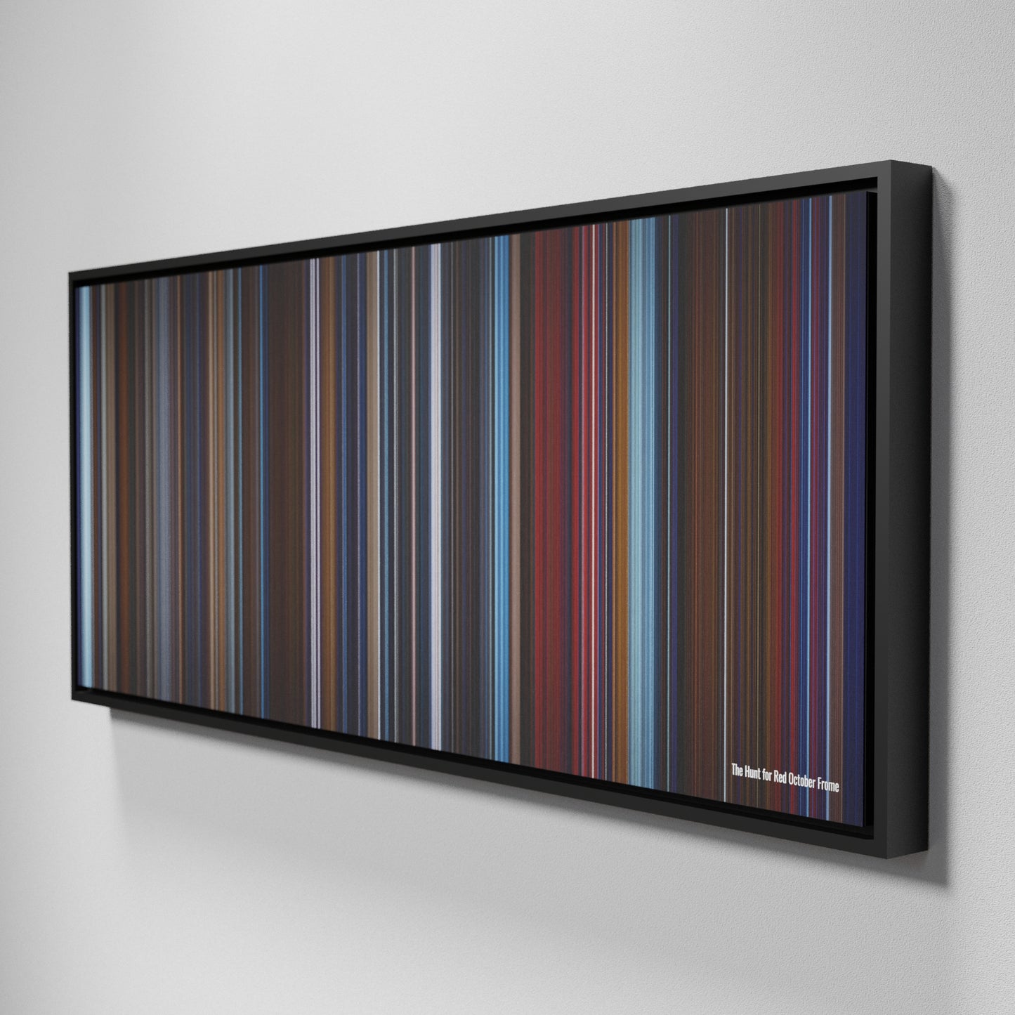 Side view of Framed Buff's of The Hunt for Red October Frome on the wall