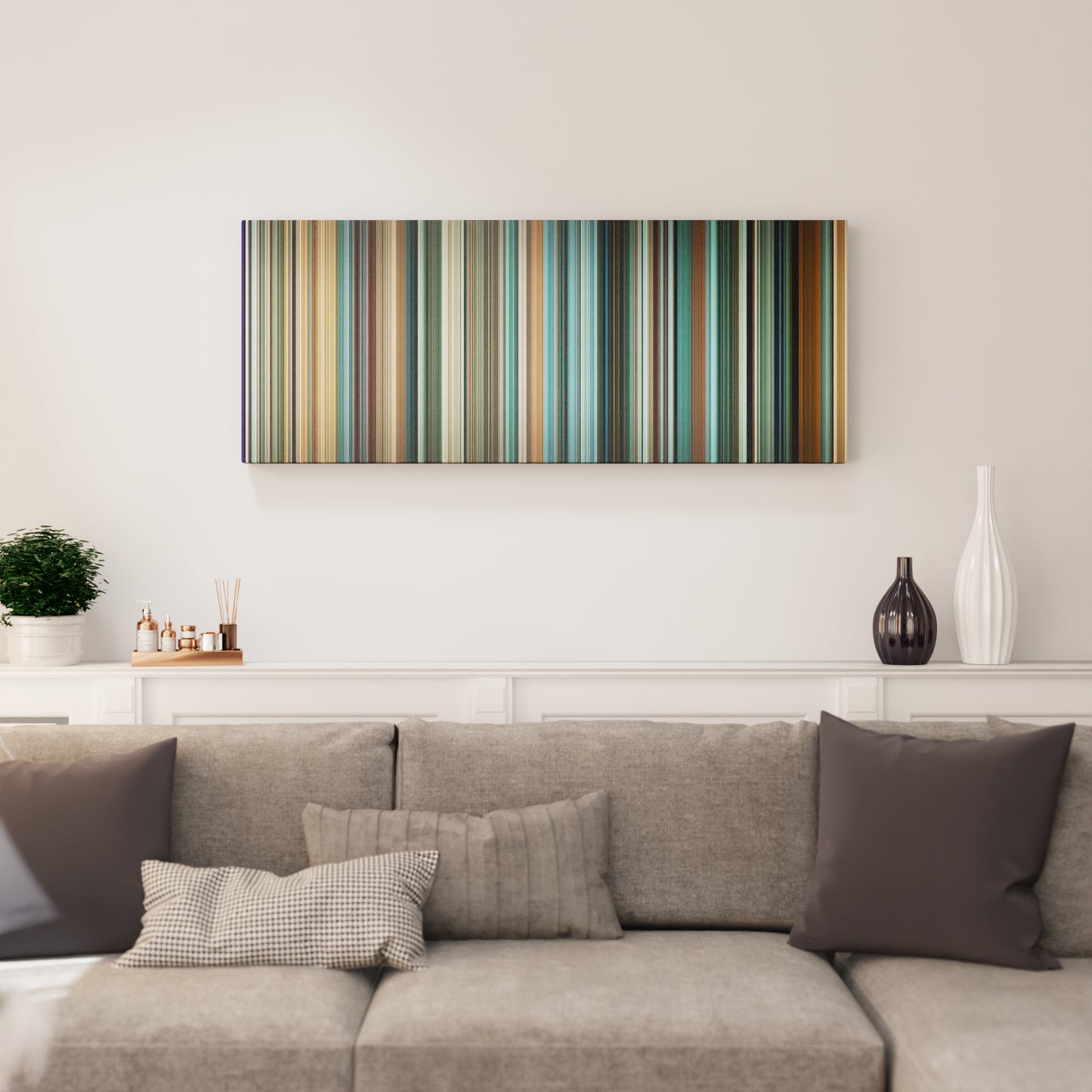 Living room interior with Layer Cake Frome on the wall