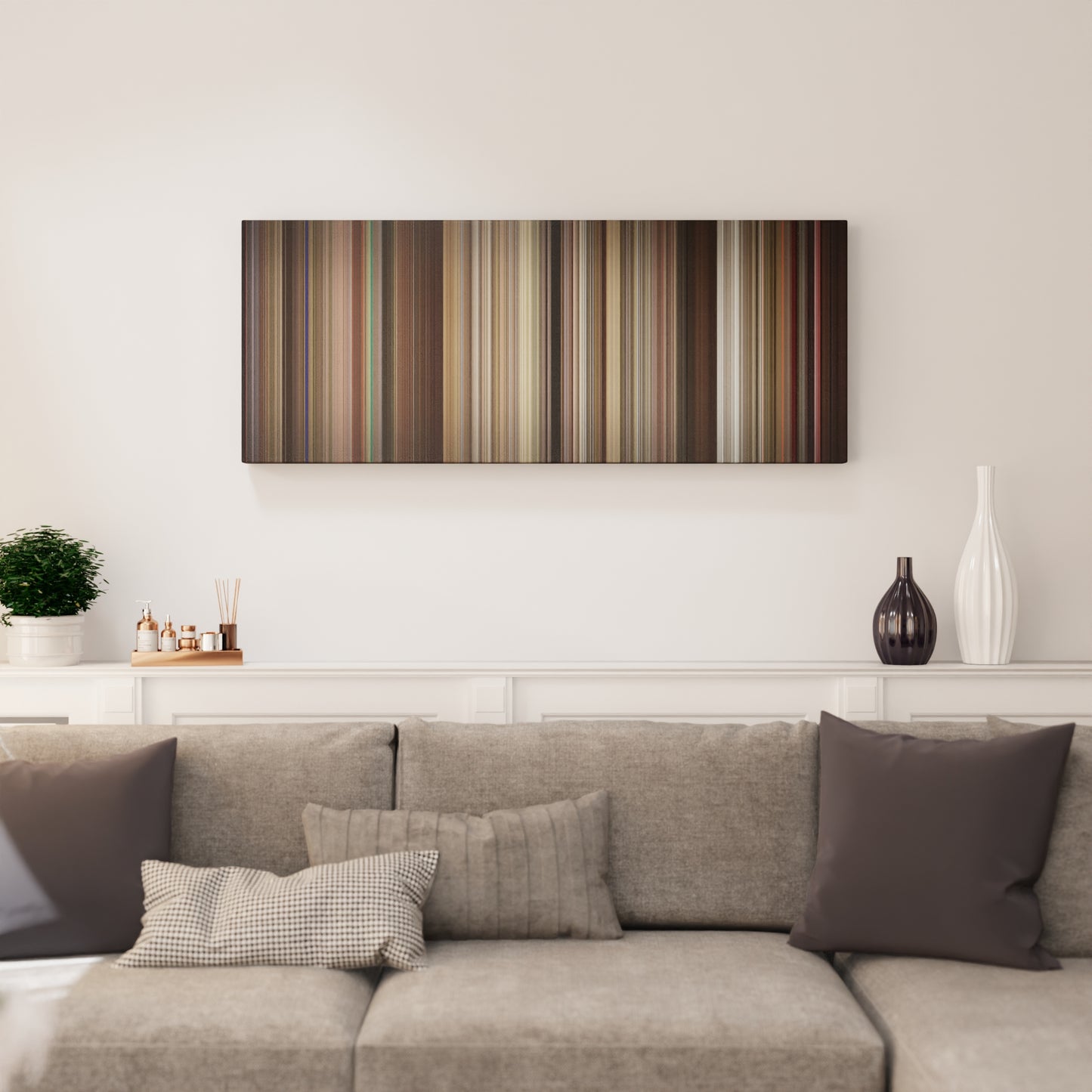 Living room interior with Rushmore Frome on the wall