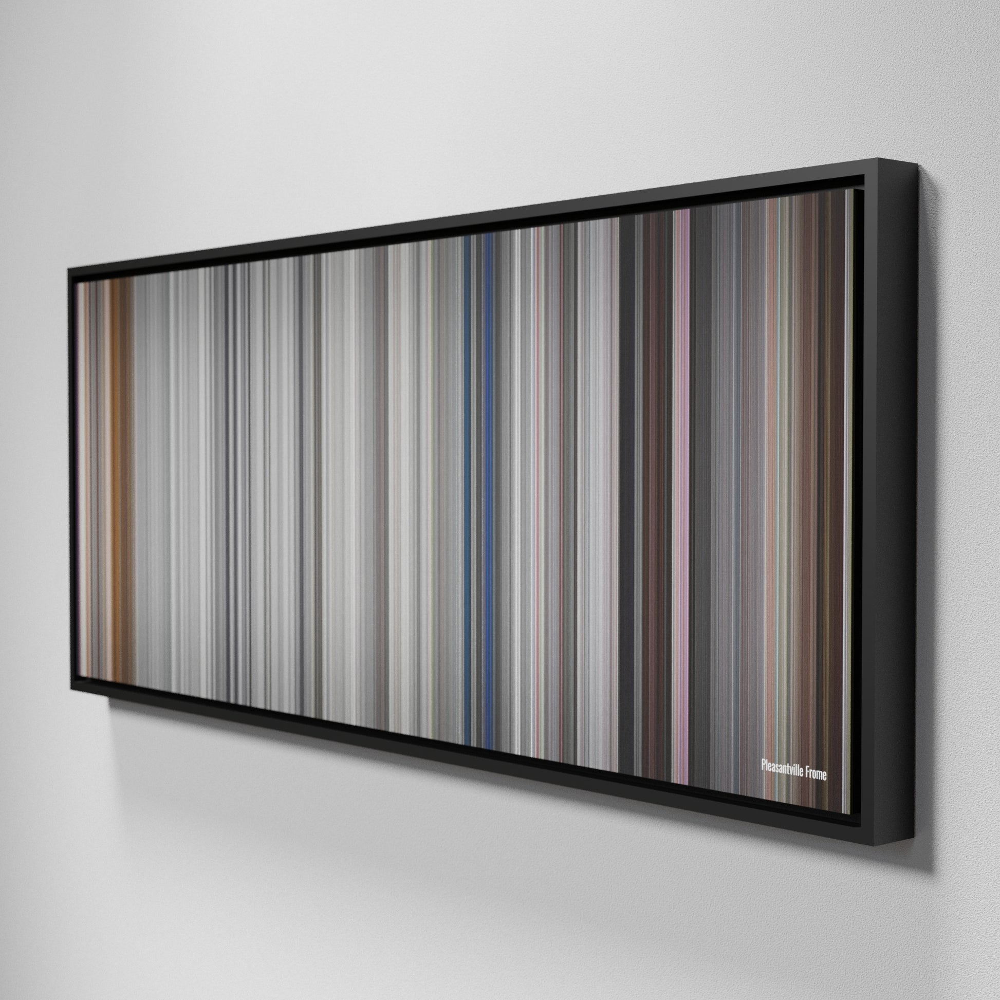 Side view of Framed Buff's of Pleasantville Frome on the wall