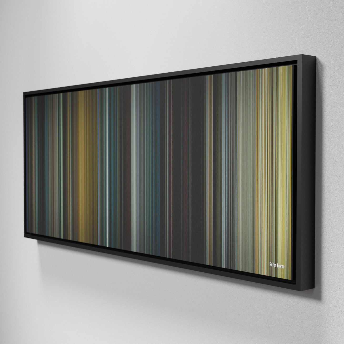 Side view of Framed Buff's of Se7en Frome on the wall