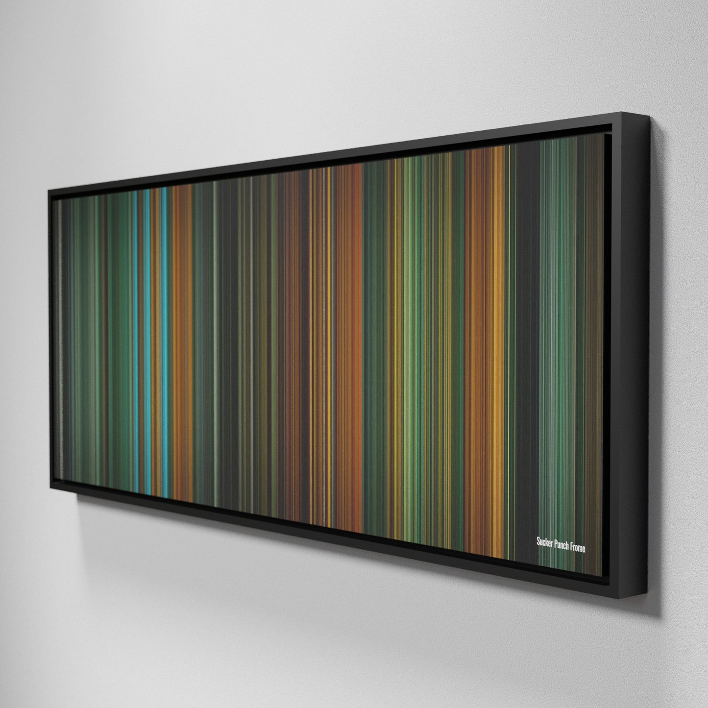 Side view of Framed Buff's of Sucker Punch Frome on the wall