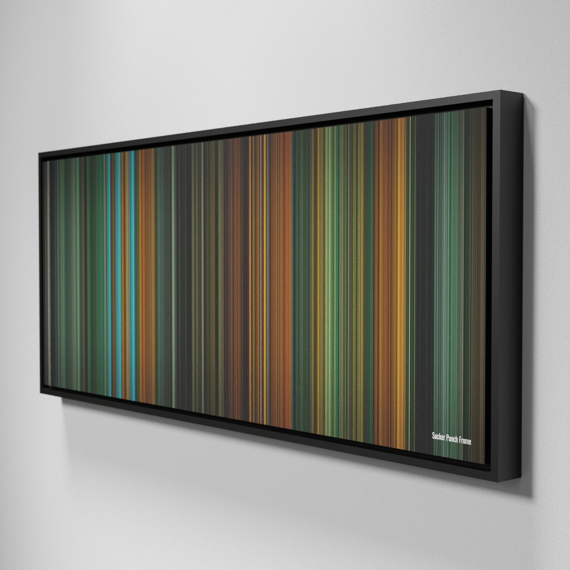 Side view of Framed Buff's of Sucker Punch Frome on the wall