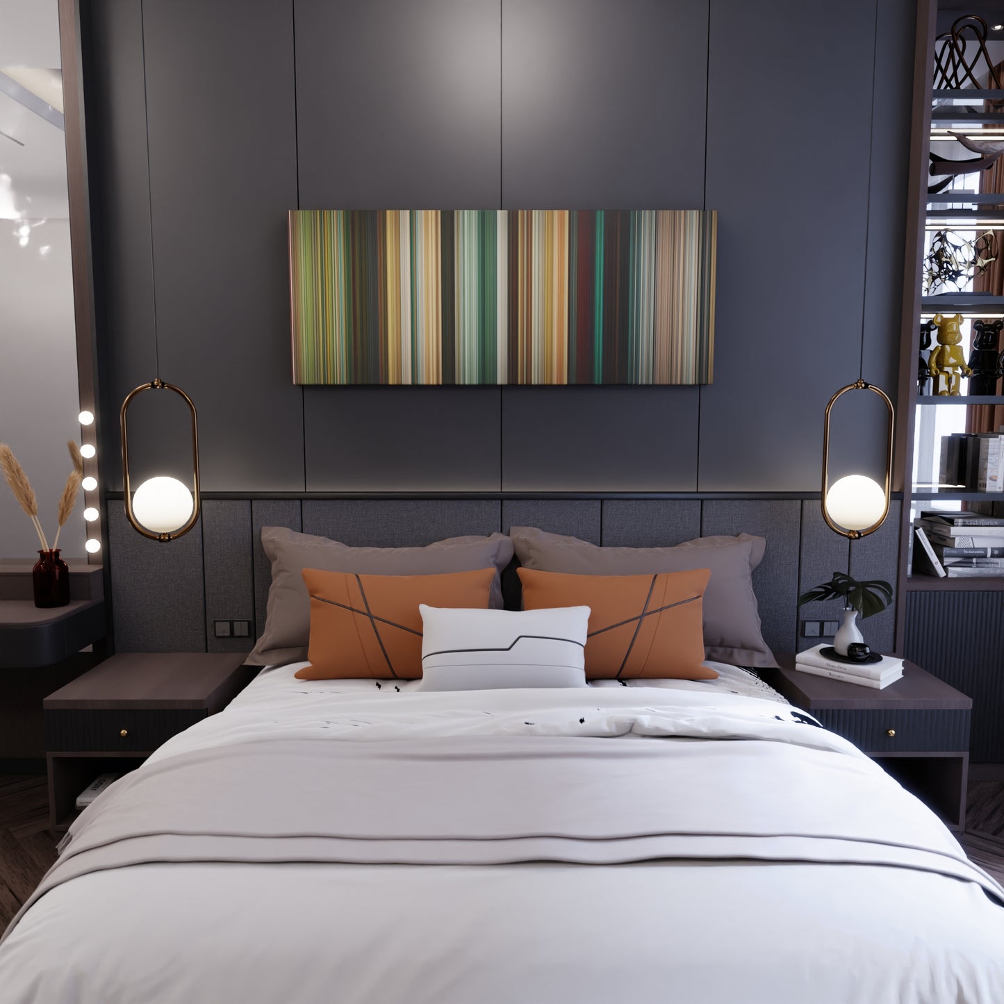 Bedroom interior with The Losers Frome on the wall