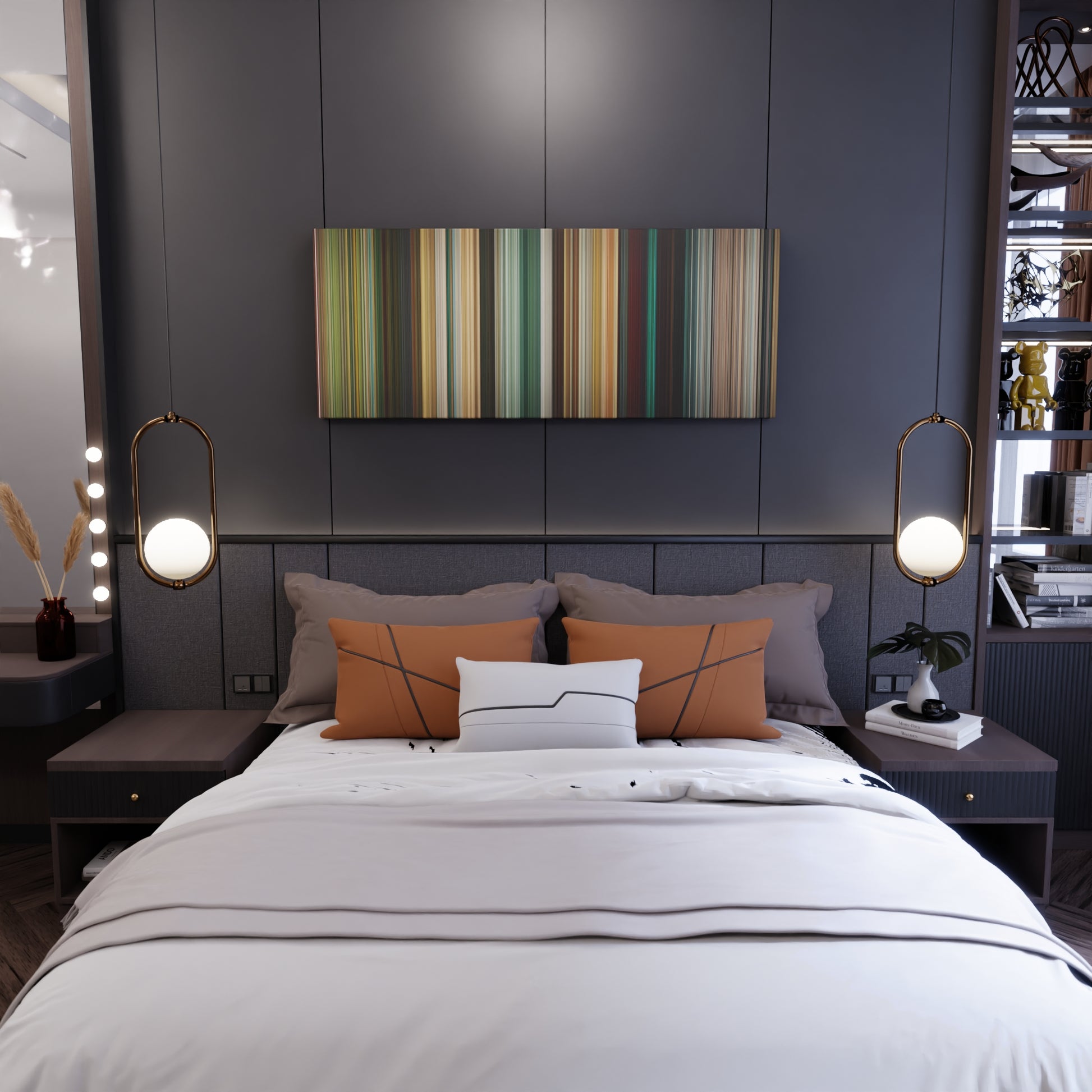 Bedroom interior with The Losers Frome on the wall