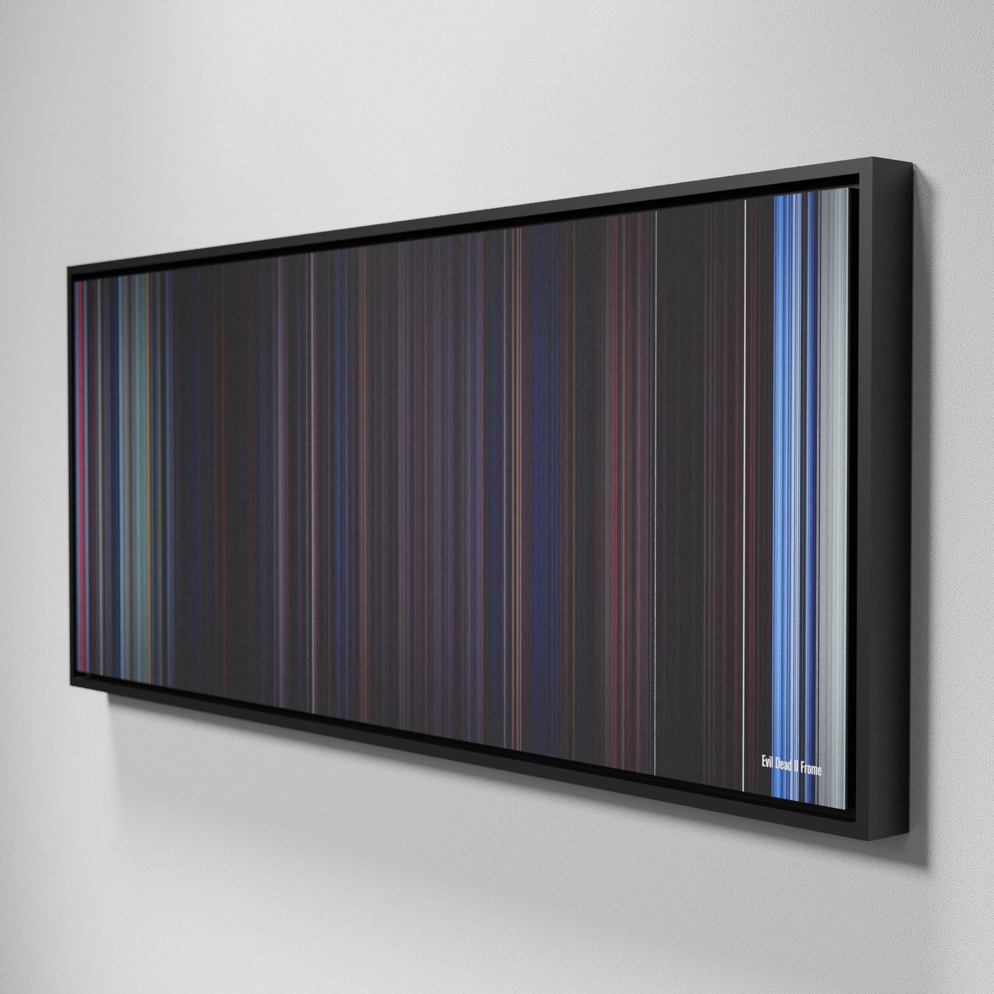 Side view of Framed Buff's of Evil Dead II Frome on the wall