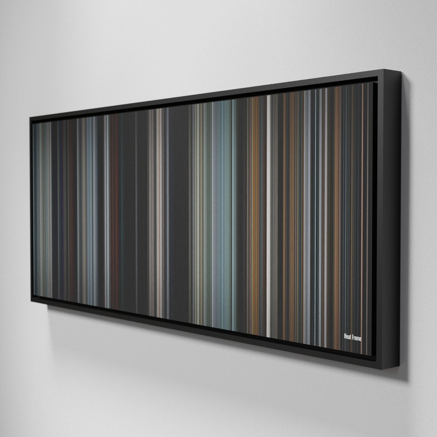 Side view of Framed Buff's of Heat Frome on the wall