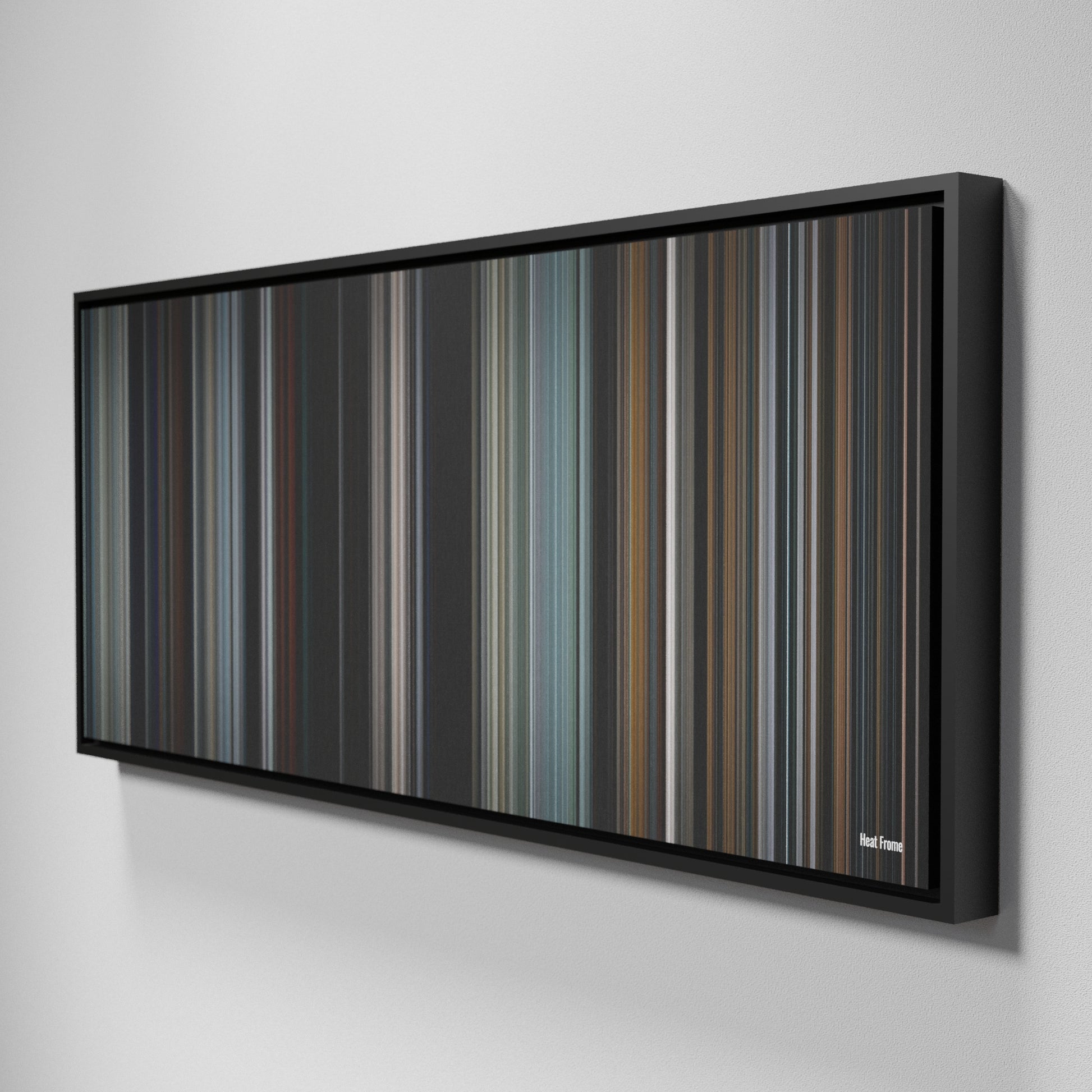 Side view of Framed Buff's of Heat Frome on the wall