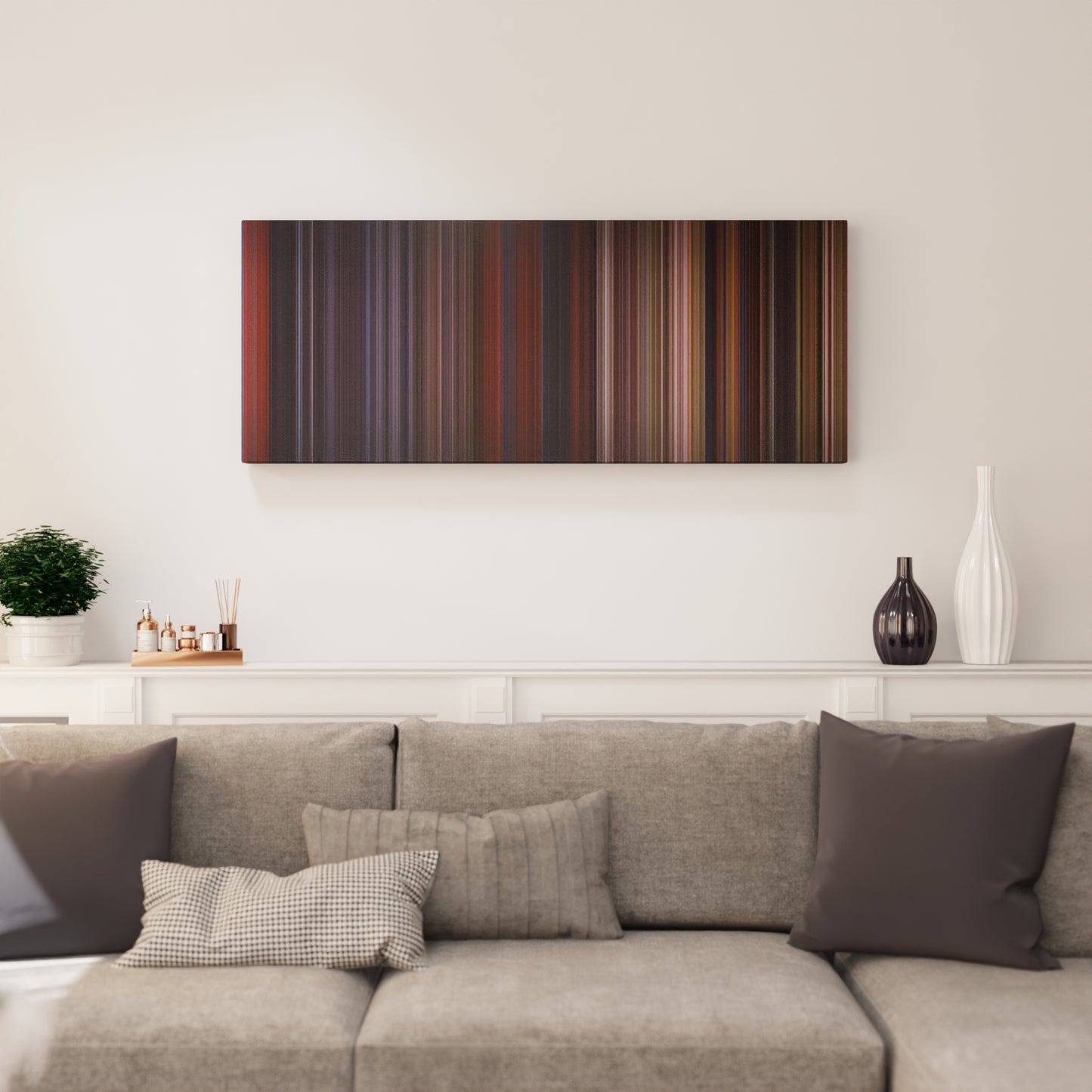 Living room interior with The Secret Garden Frome on the wall