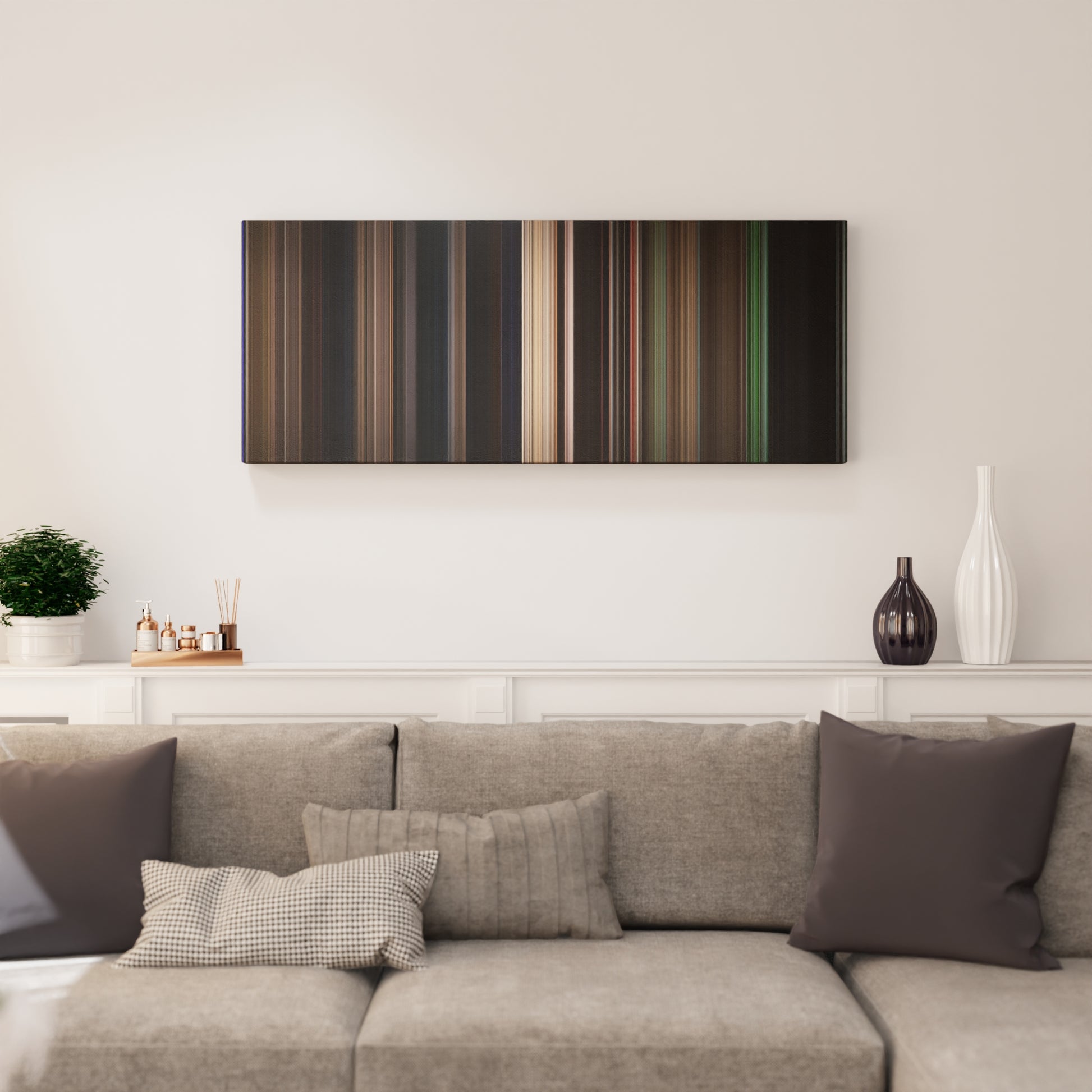 Living room interior with Crouching Tiger, Hidden Dragon Frome on the wall