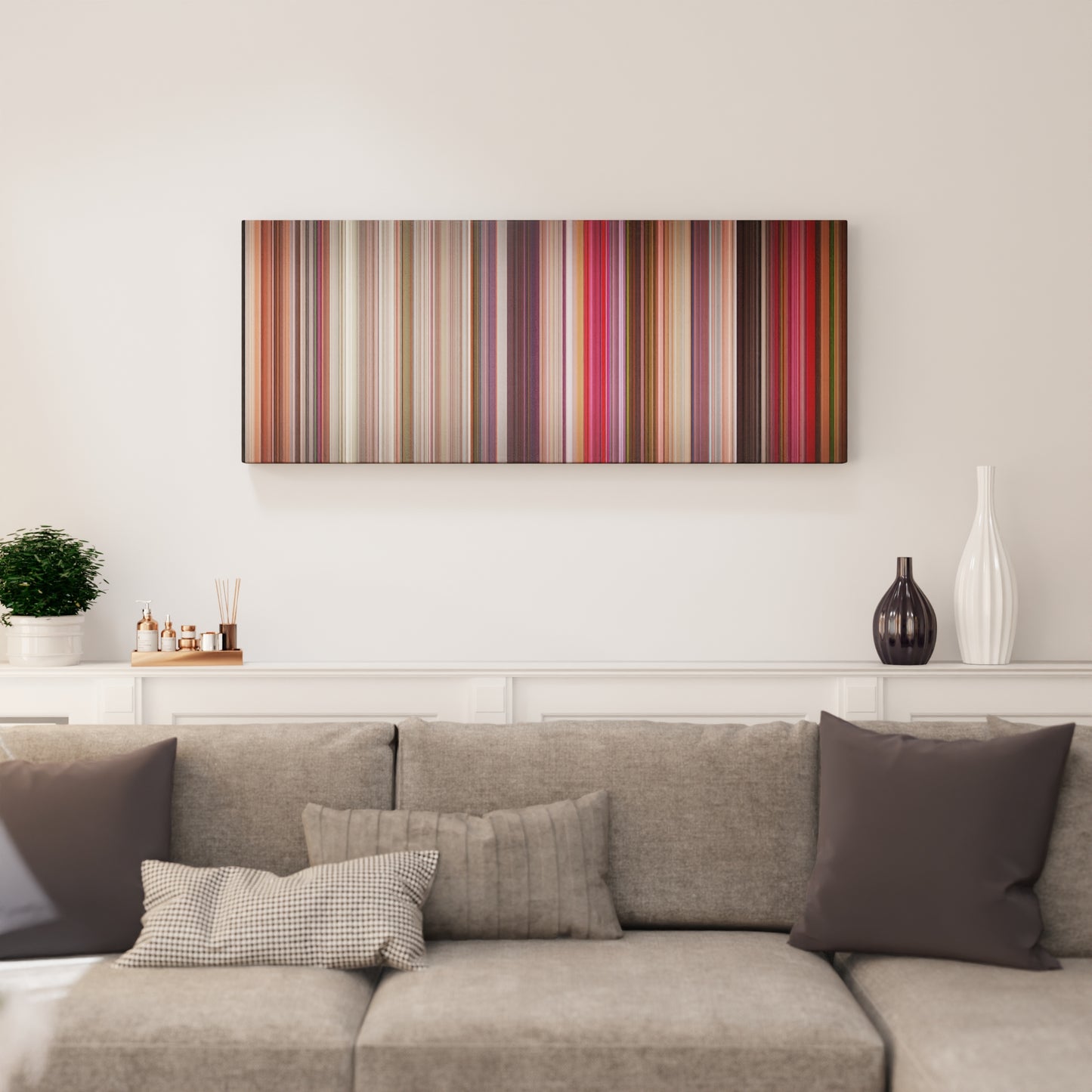 Living room interior with Desperately Seeking Susan Frome on the wall