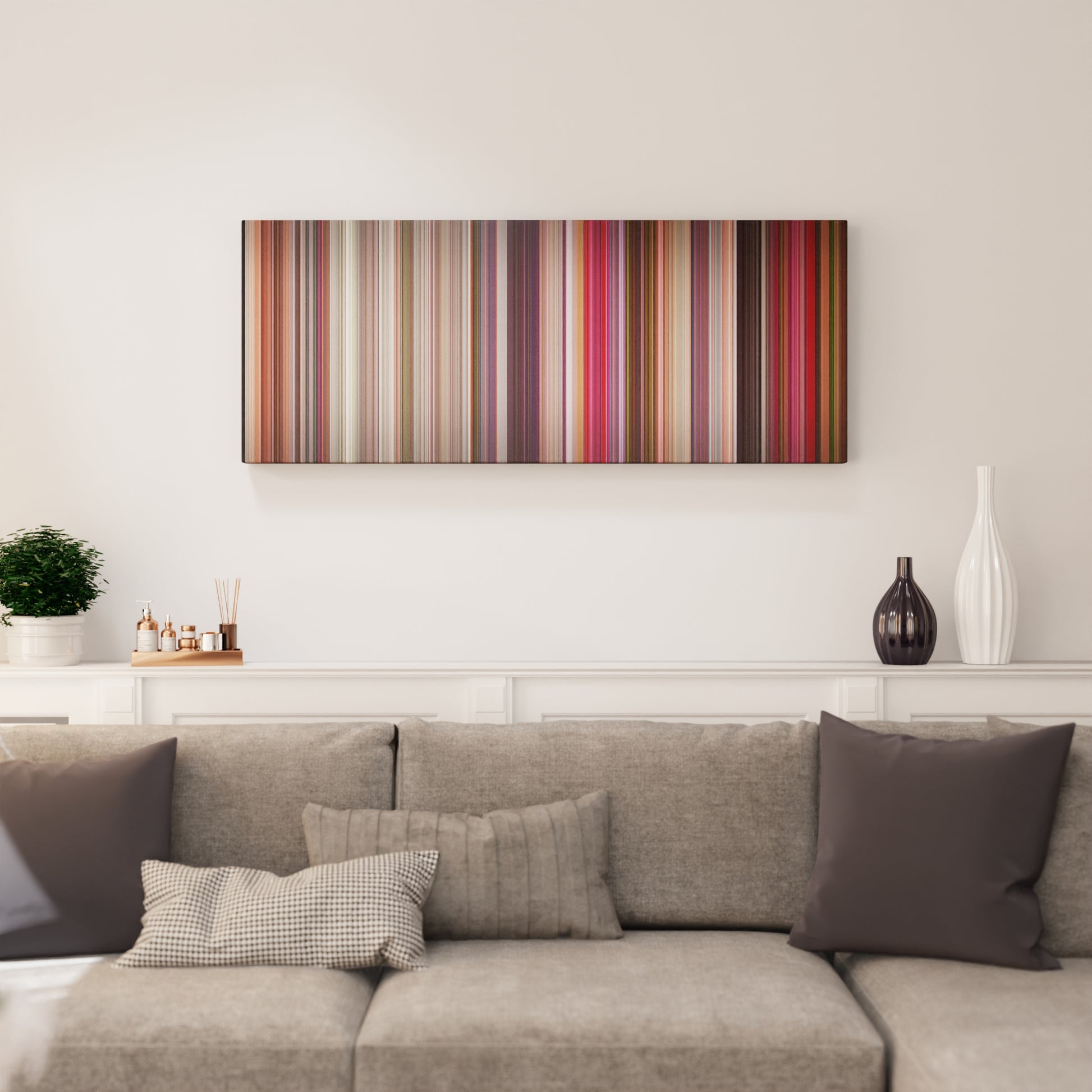 Living room interior with Desperately Seeking Susan Frome on the wall