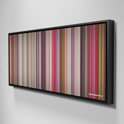 Side view of Framed Buff's of Desperately Seeking Susan Frome on the wall