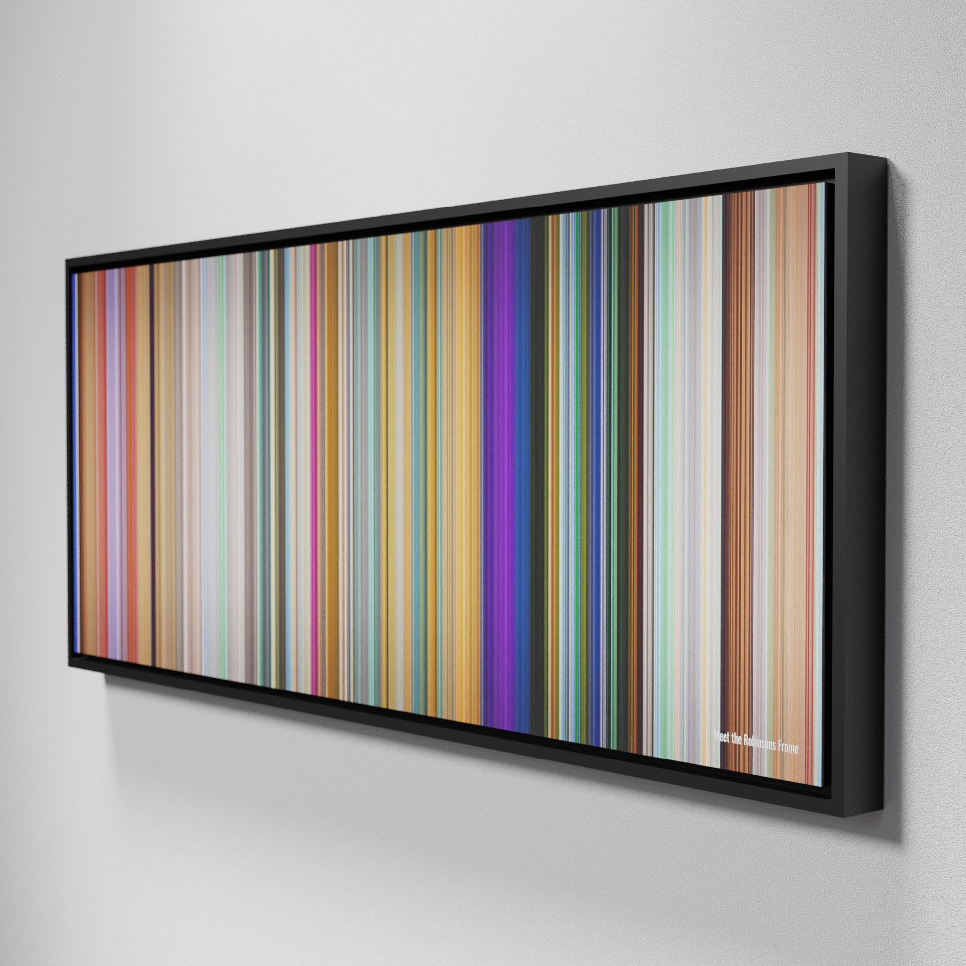 Side view of Framed Buff's of Meet the Robinsons Frome on the wall