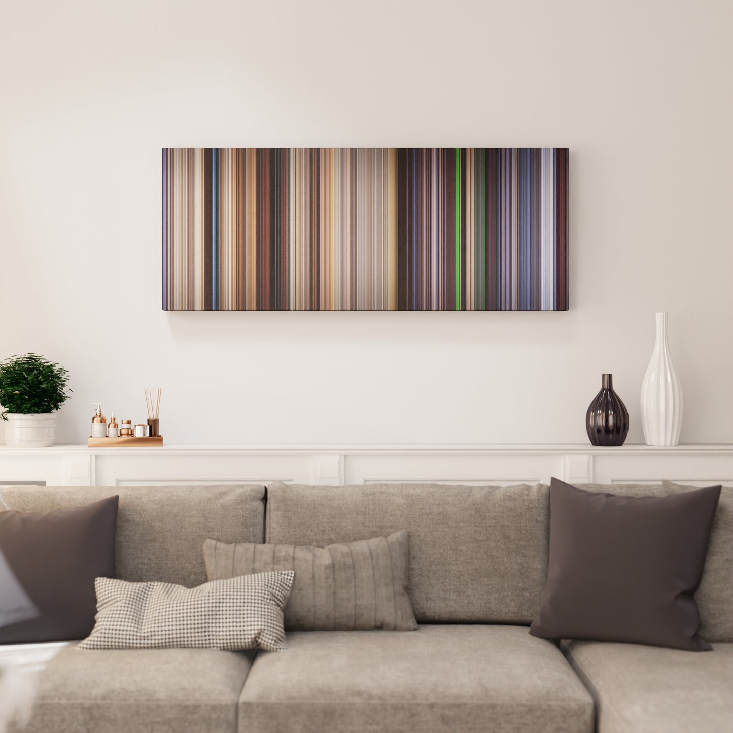 Living room interior with The Truman Show Frome on the wall