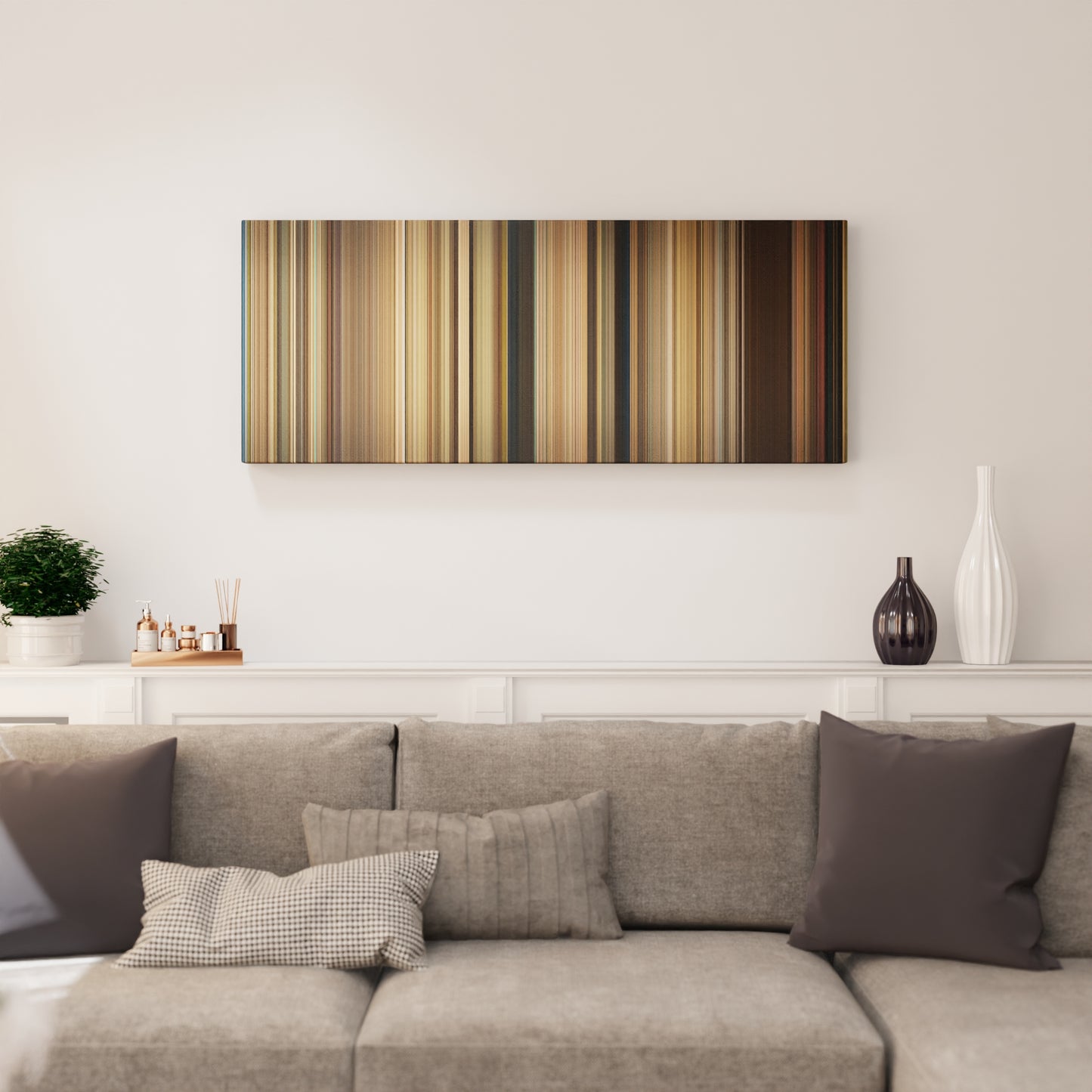 Living room interior with Saving Mr. Banks Frome on the wall