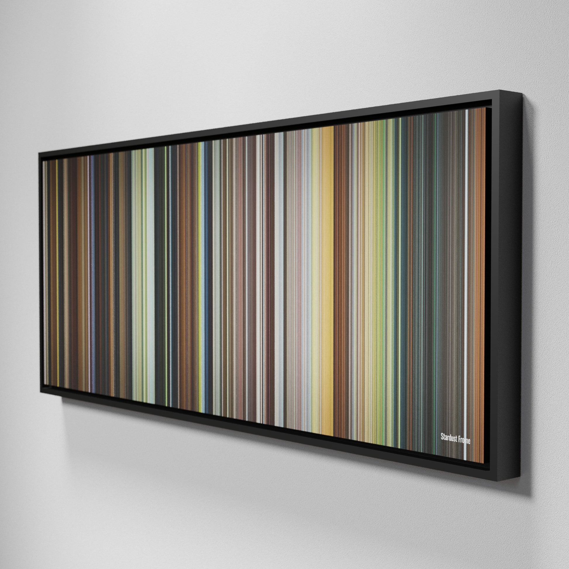 Side view of Framed Buff's of Stardust Frome on the wall