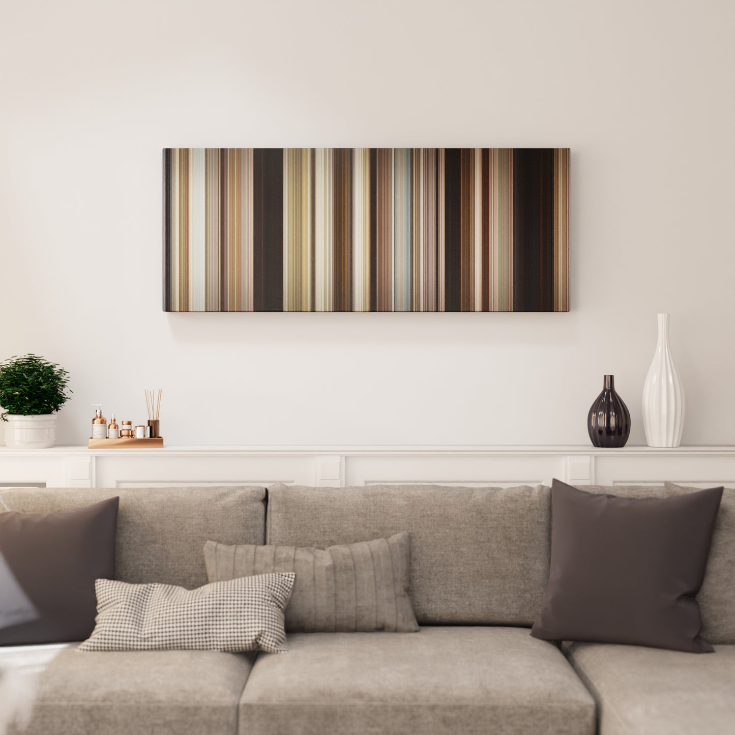 Living room interior with Mud Frome on the wall