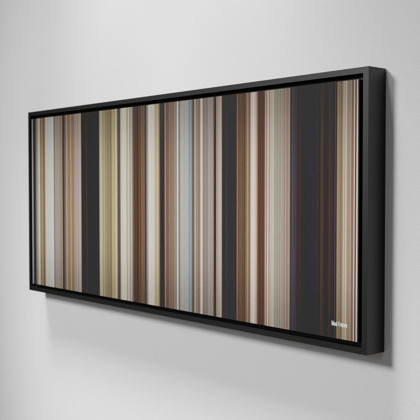 Side view of Framed Buff's of Mud Frome on the wall