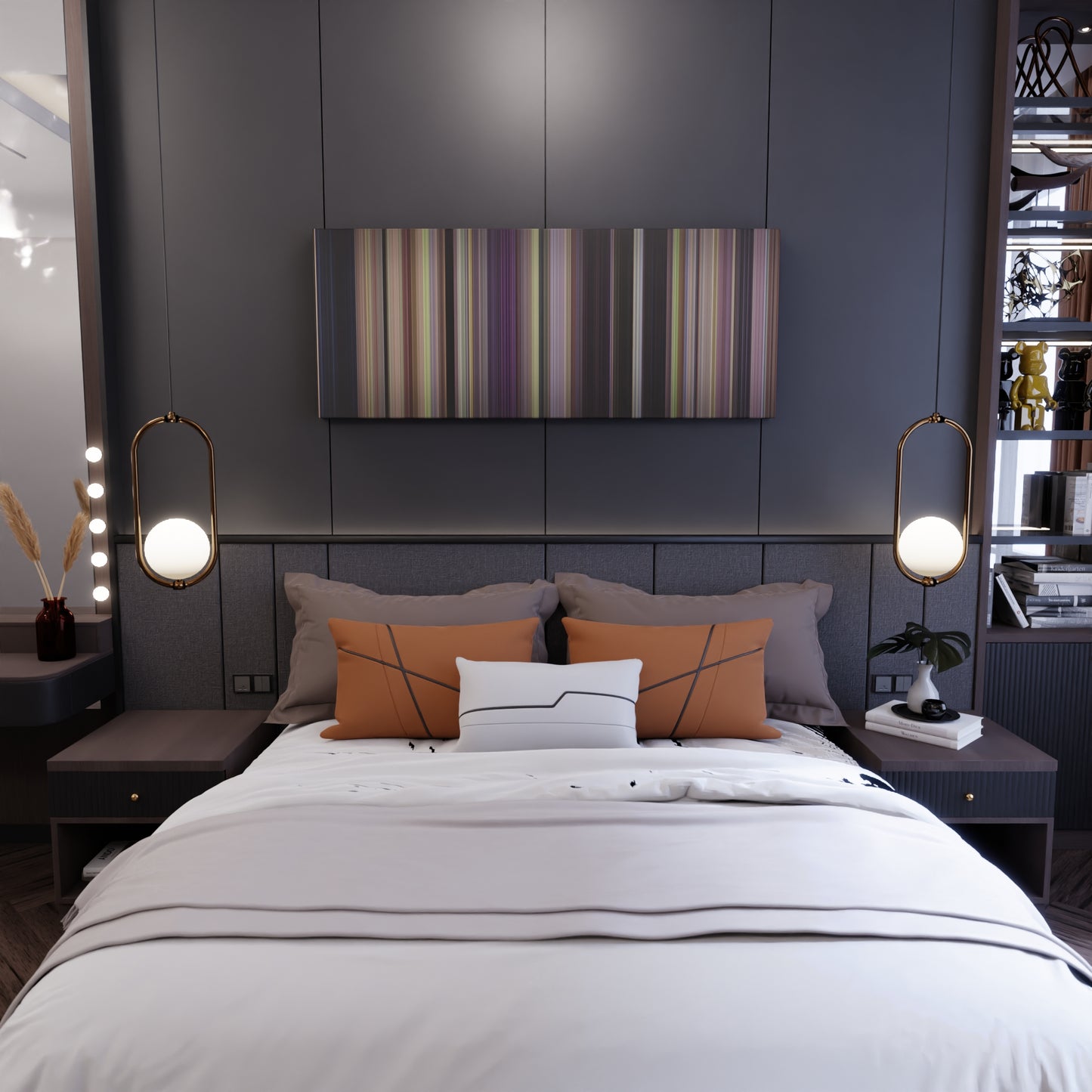 Bedroom interior with A Walk to Remember Frome on the wall