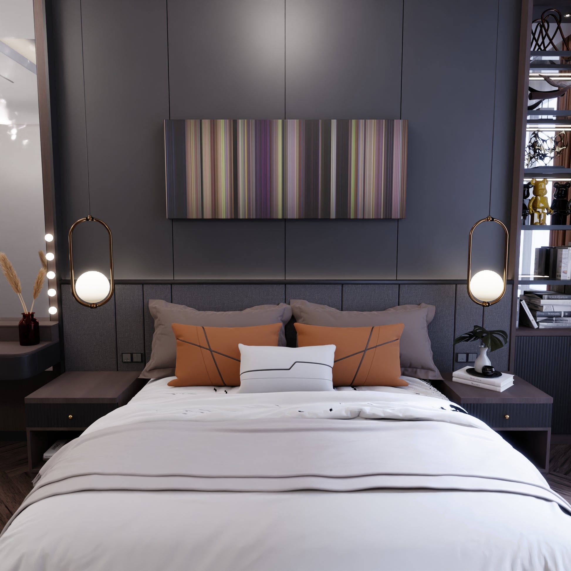 Bedroom interior with A Walk to Remember Frome on the wall