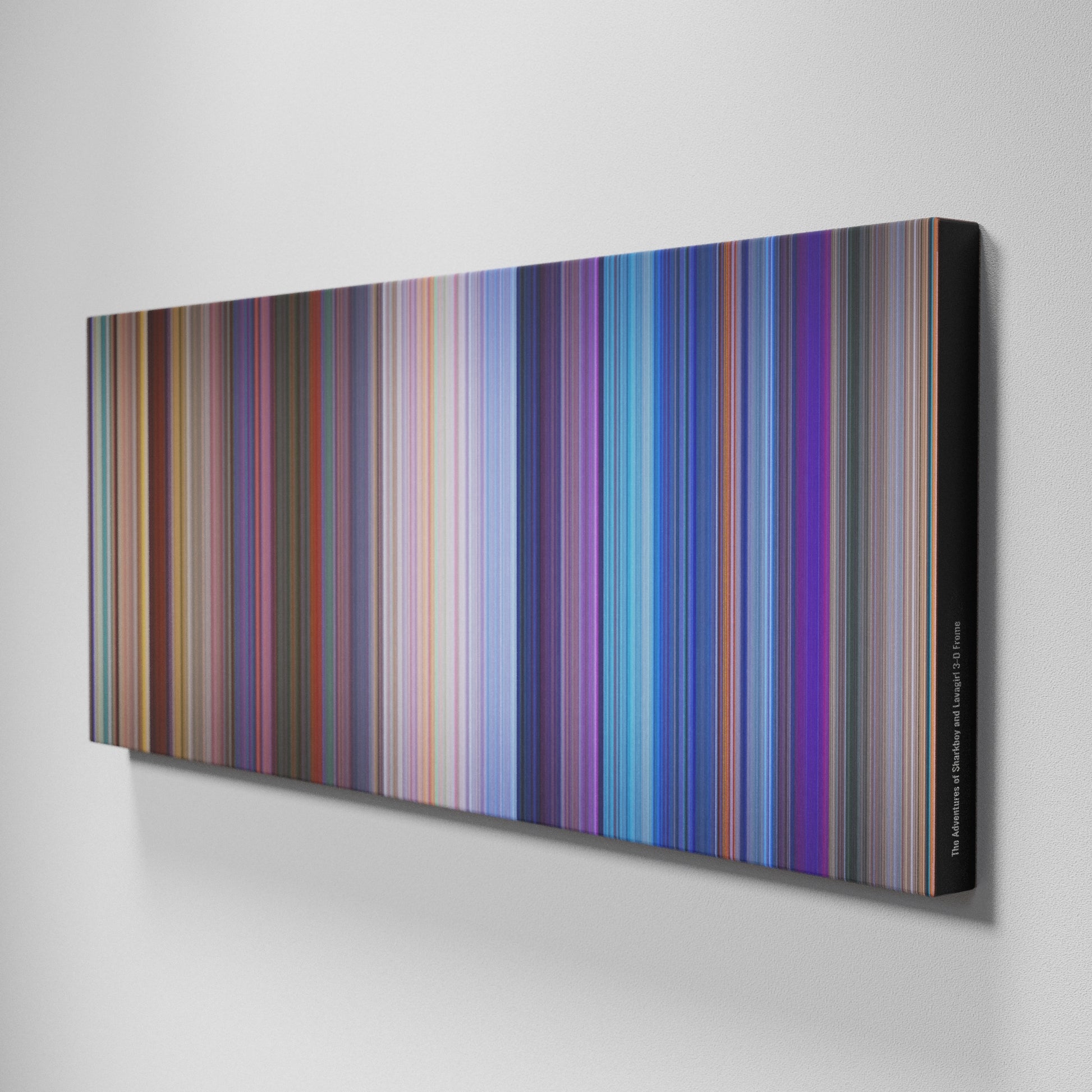 Side view of Buff's of The Adventures of Sharkboy and Lavagirl 3-D Frome on the wall