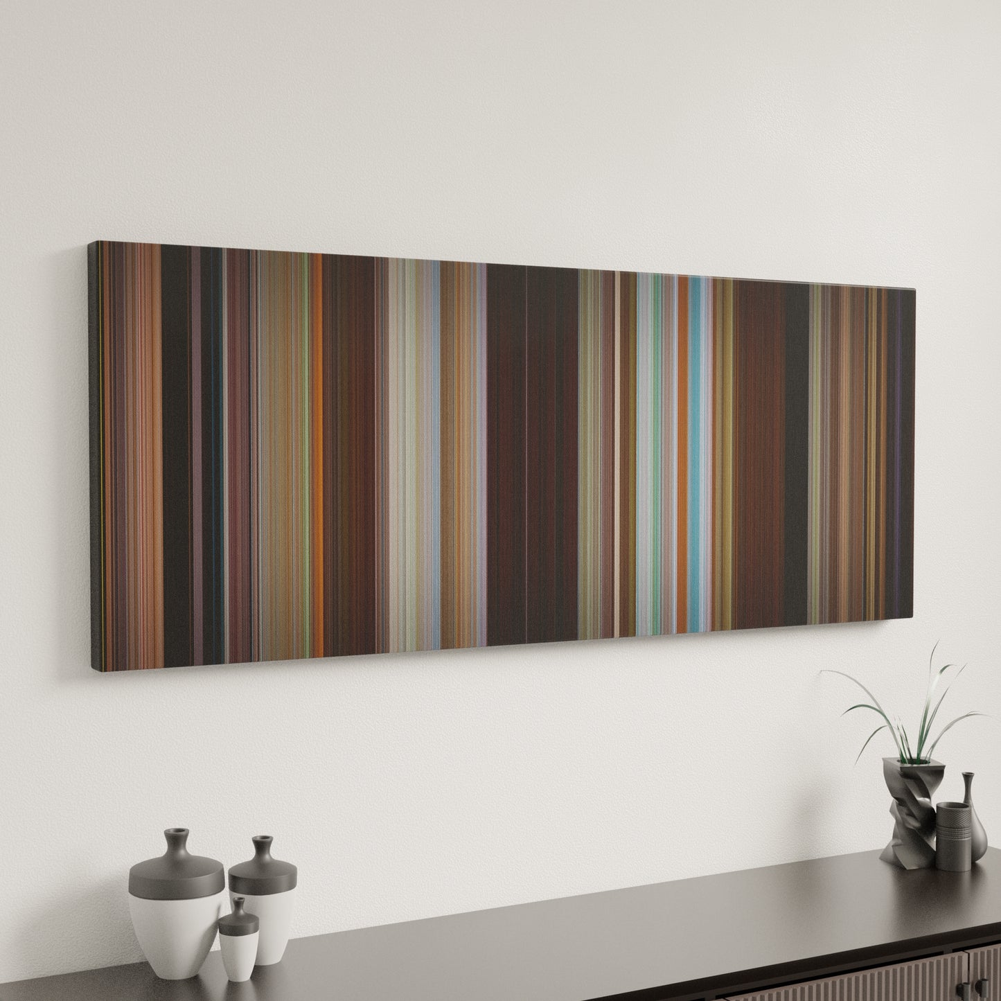 Minimal interior design with Forgetting Sarah Marshall Frome on the wall