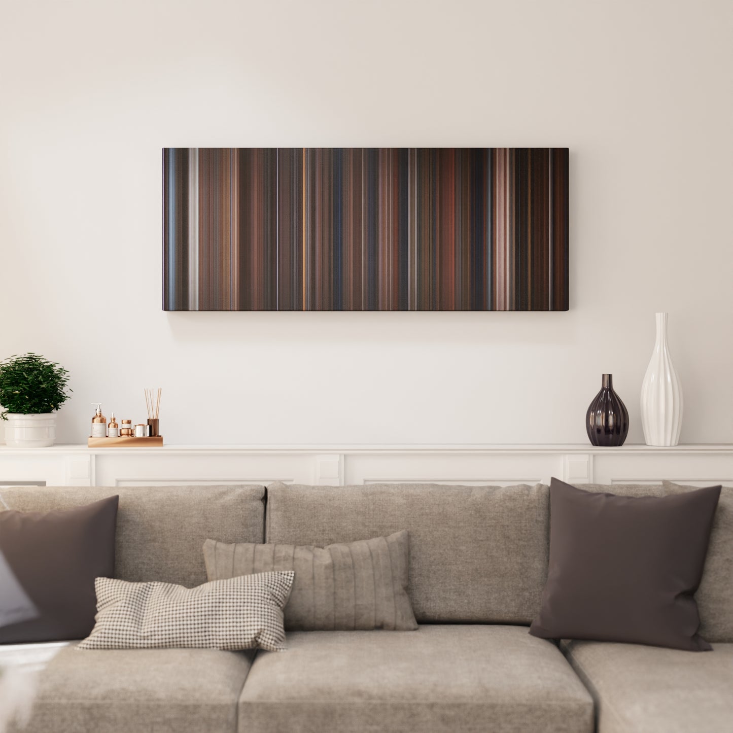 Living room interior with The Addams Family Frome on the wall