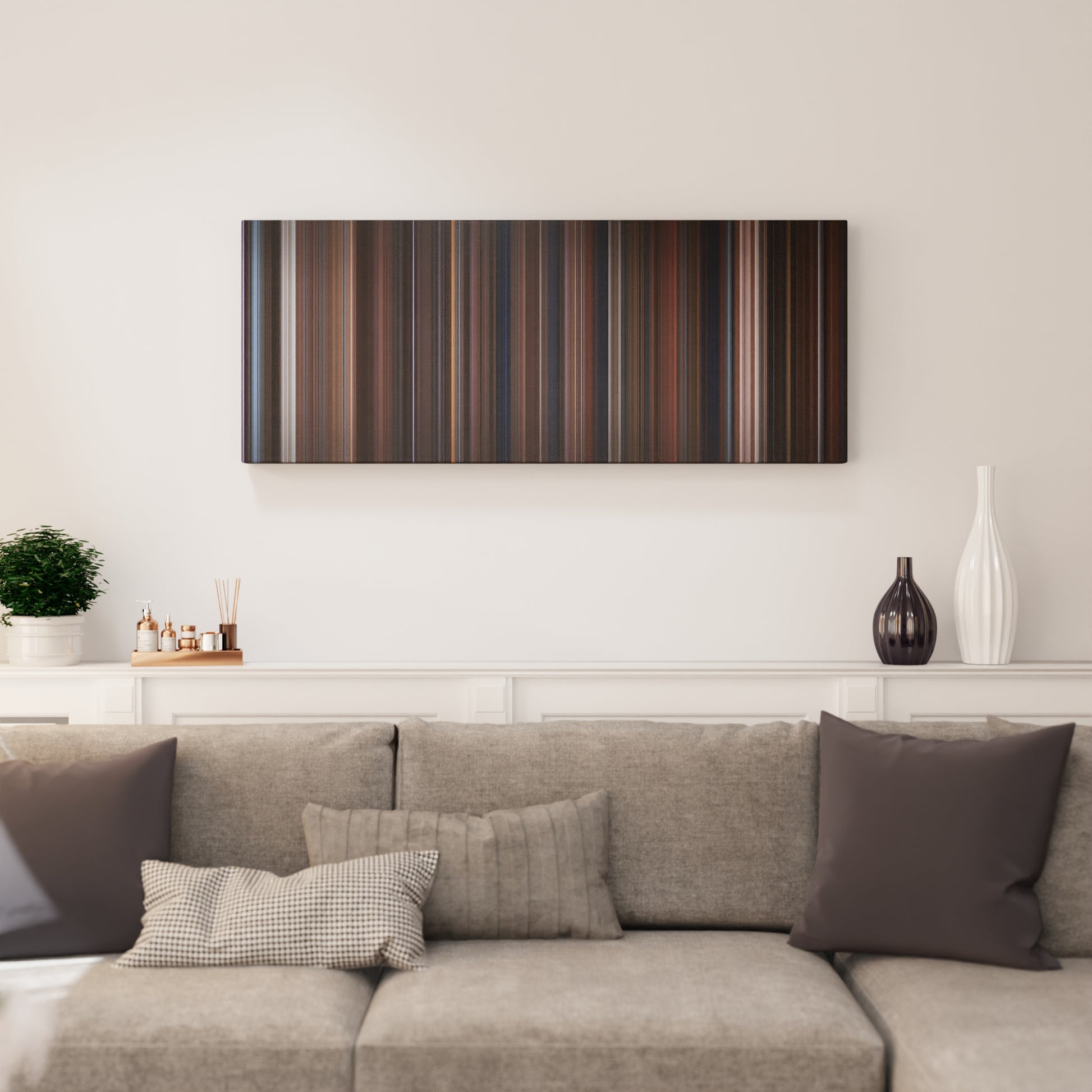 Living room interior with The Addams Family Frome on the wall