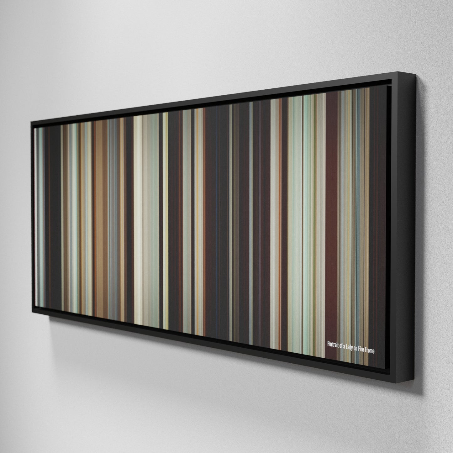 Side view of Framed Buff's of Portrait of a Lady on Fire Frome on the wall