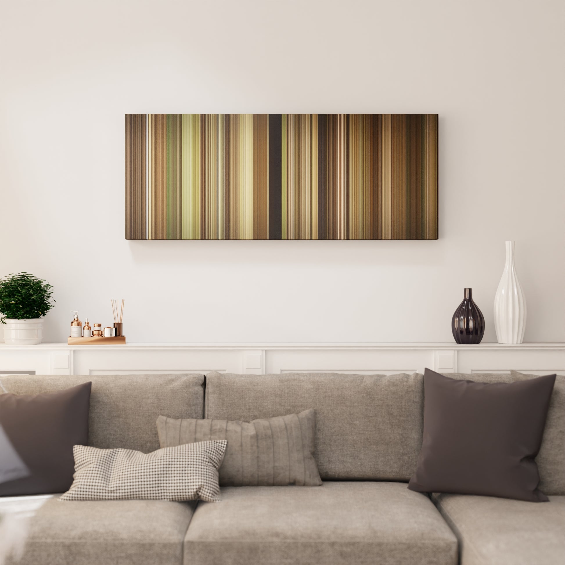 Living room interior with Anne With An E: The Better Feeling of My Heart Frome on the wall