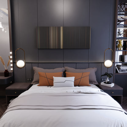 Bedroom interior with Friday the 13th Frome on the wall